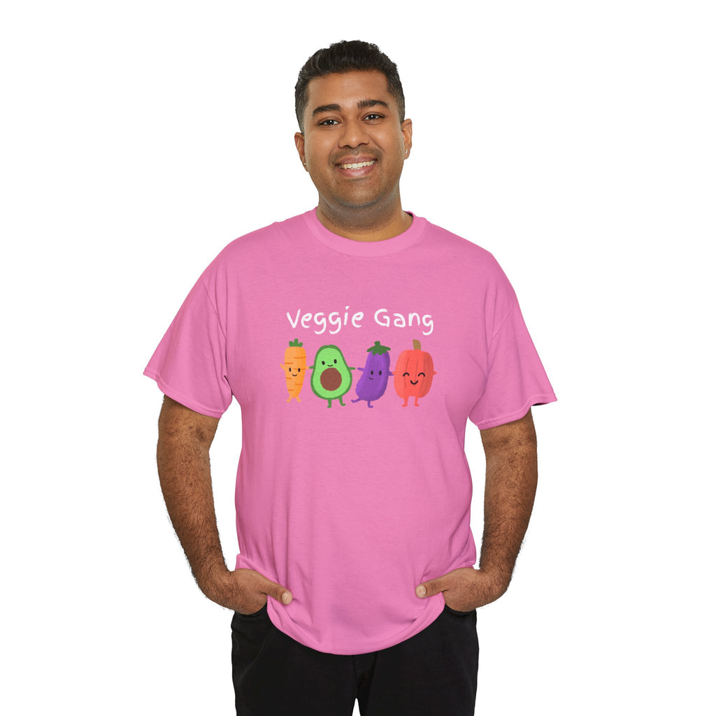 Veggie Gang T-Shirt – Cute Cartoon Avocado, Carrot, Eggplant & Pepper Tee