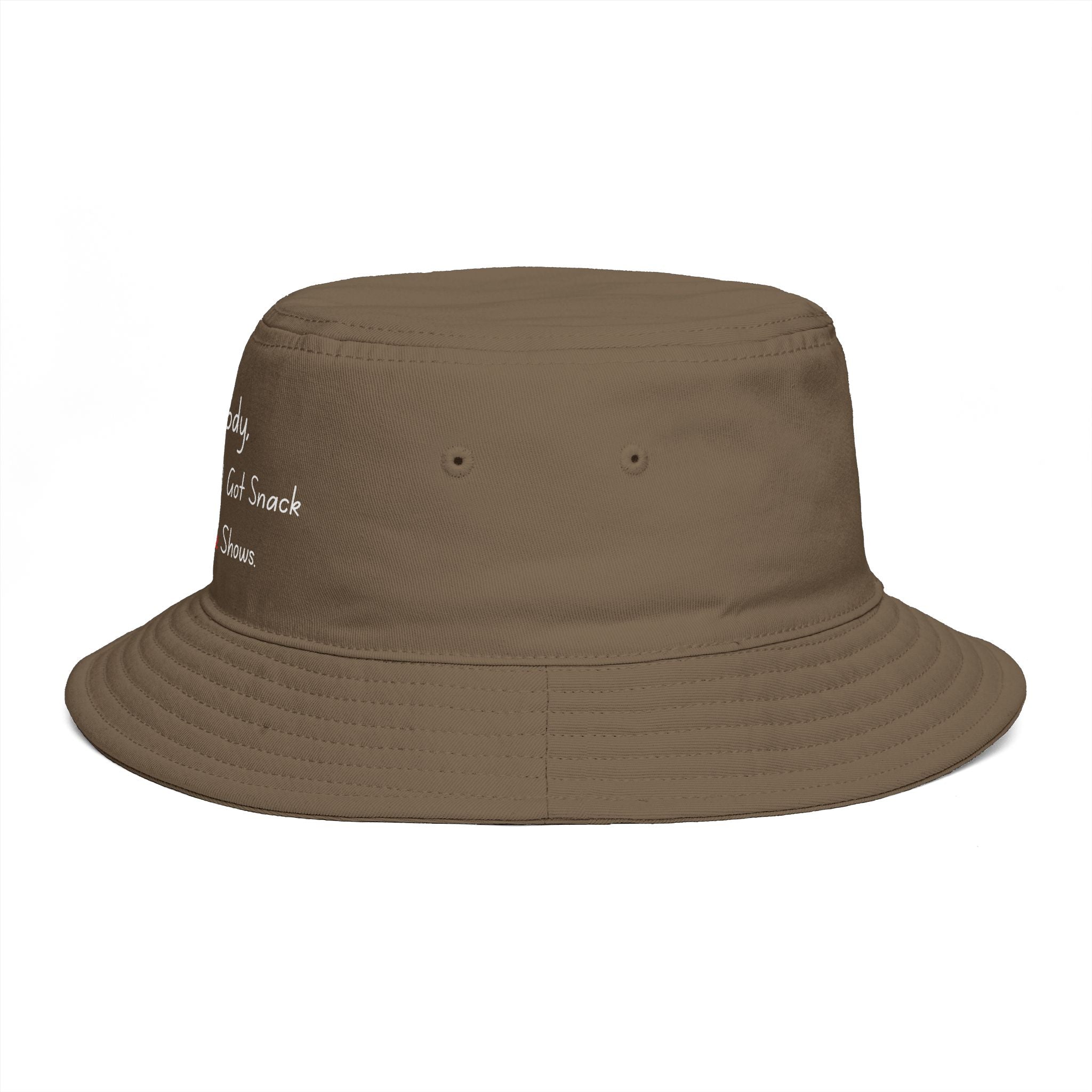 Bucket Hat — “HomeBody: At My House I Got Snack And Crime Shows” Embroidered