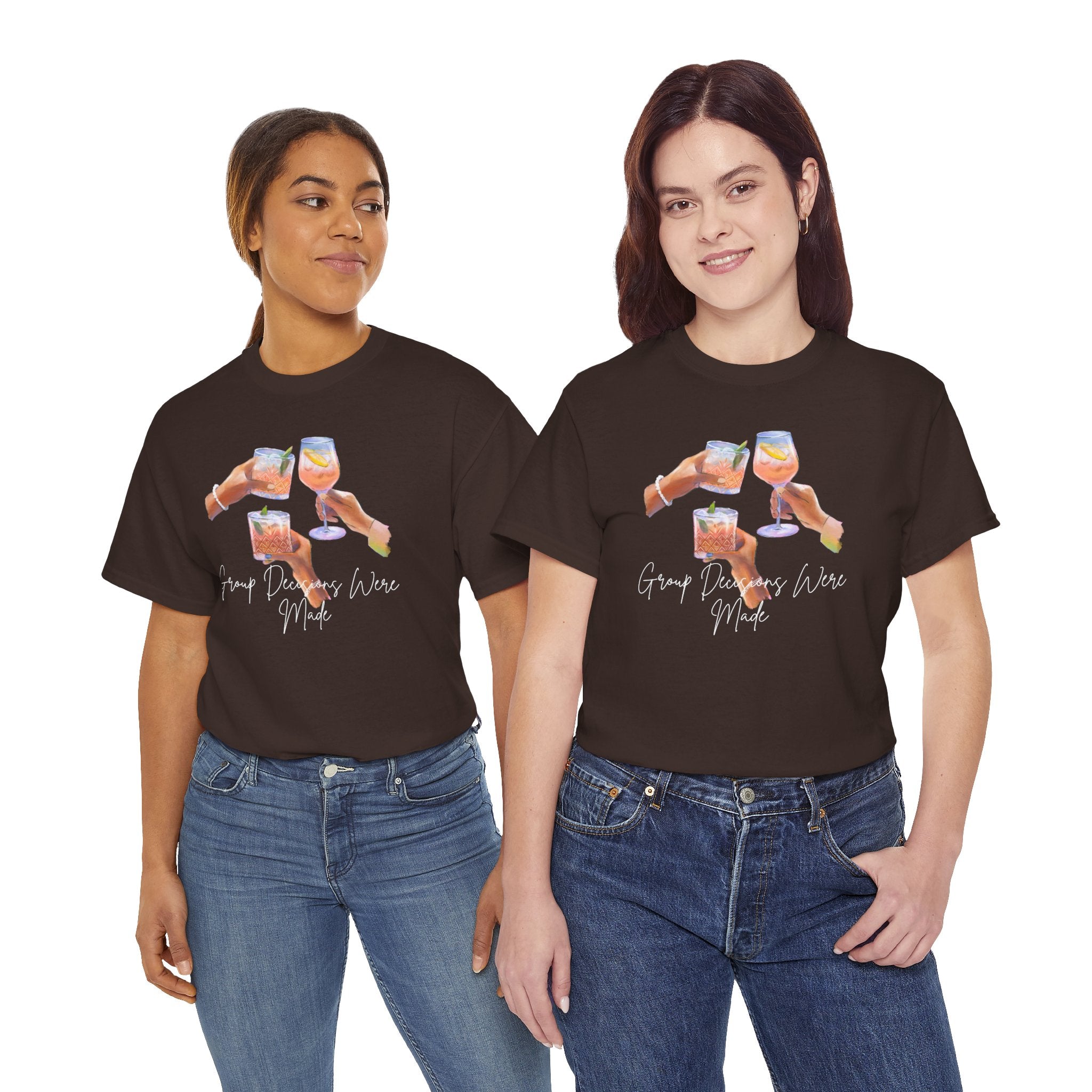 Cheers Wine T-Shirt — "Good Days Are Here" Toast Graphic Tee