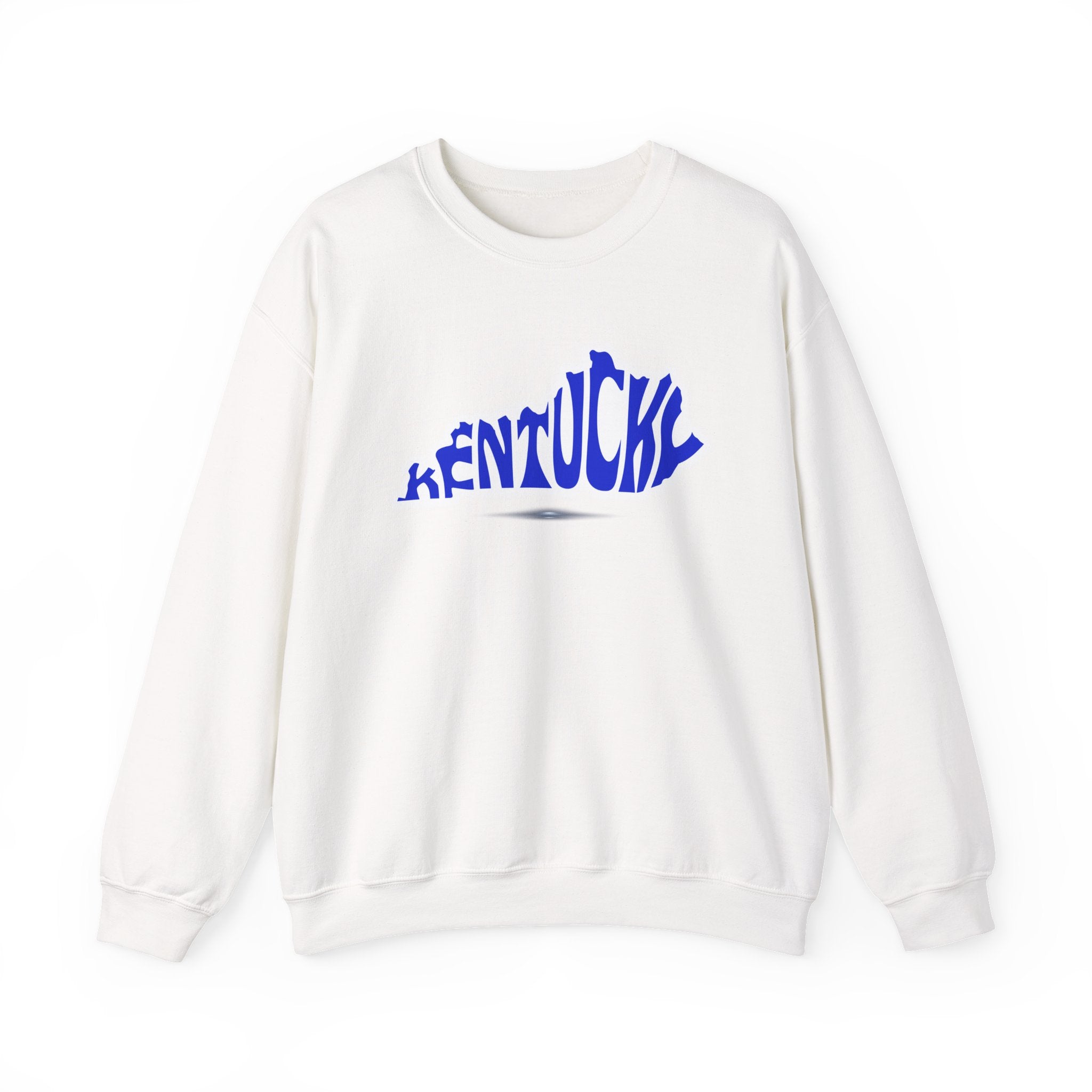 Kentucky State Outline Crewneck Sweatshirt — Blue 'Kentucky' Typography
