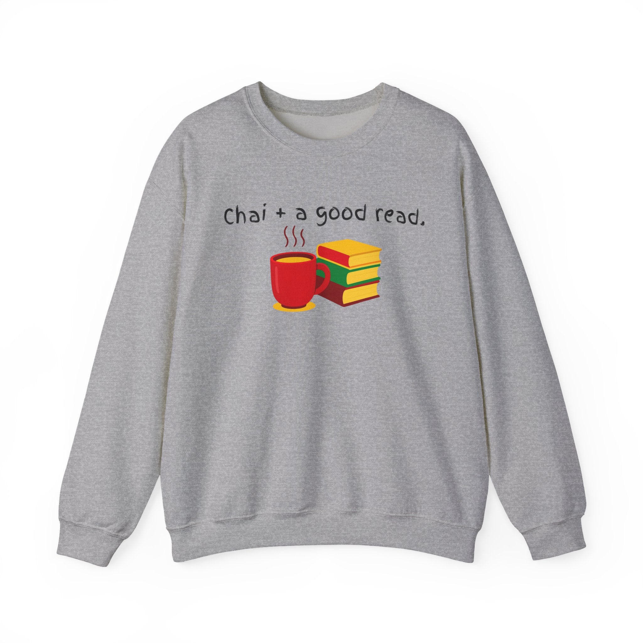 Cozy Reading Sweatshirt — "Chai + a Good Read" Crewneck