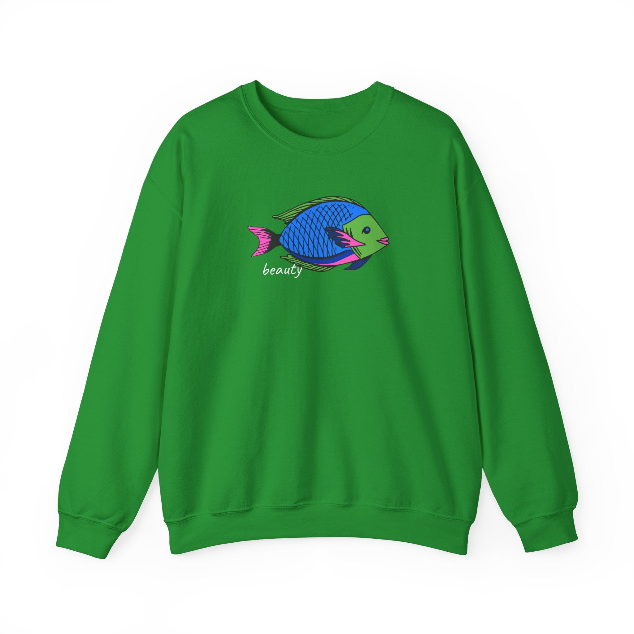 Fish Graphic Sweatshirt — Neon Tropical Fish 'beauty' Crewneck