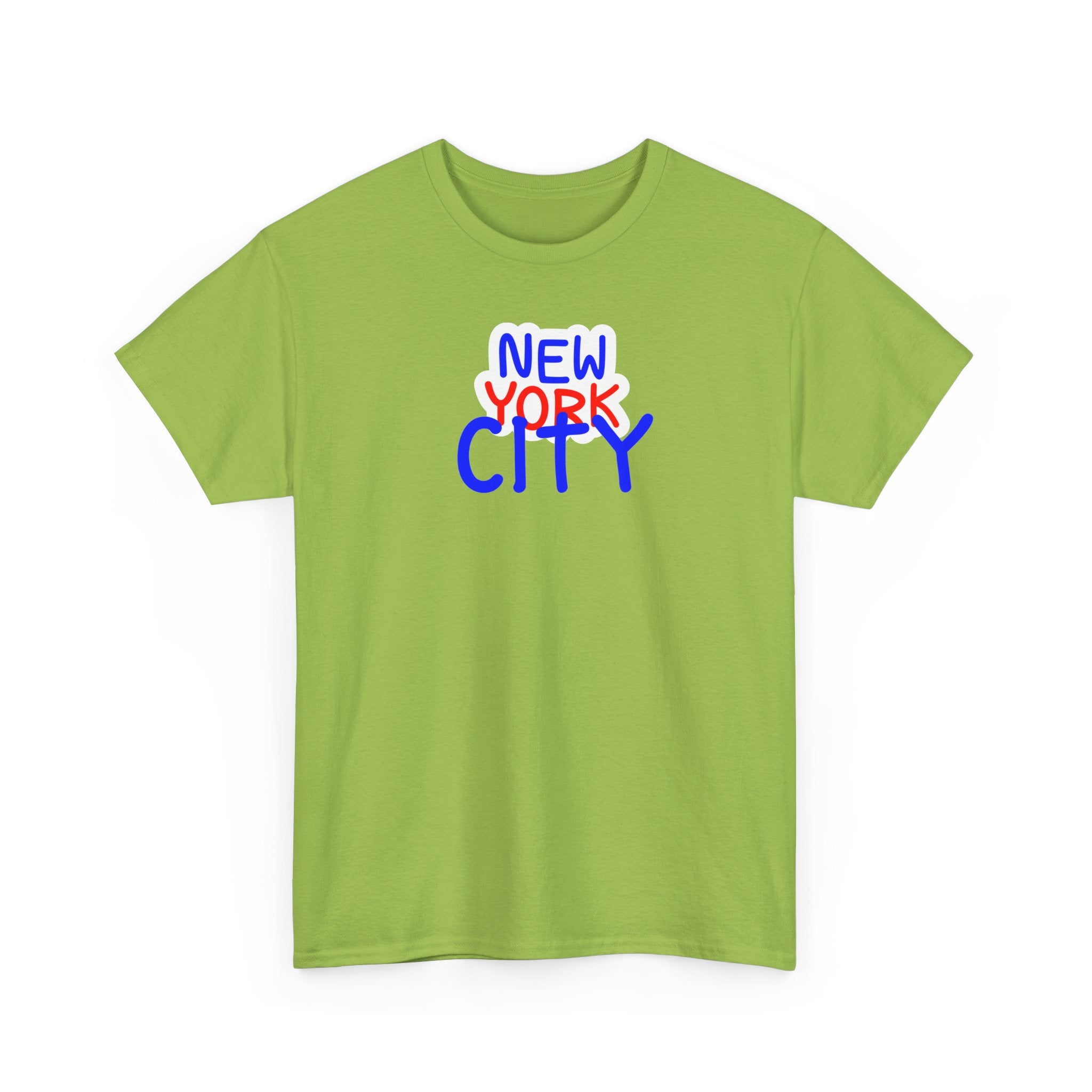 New York City Graphic Tee - Handwritten Red & Blue NYC T-Shirt