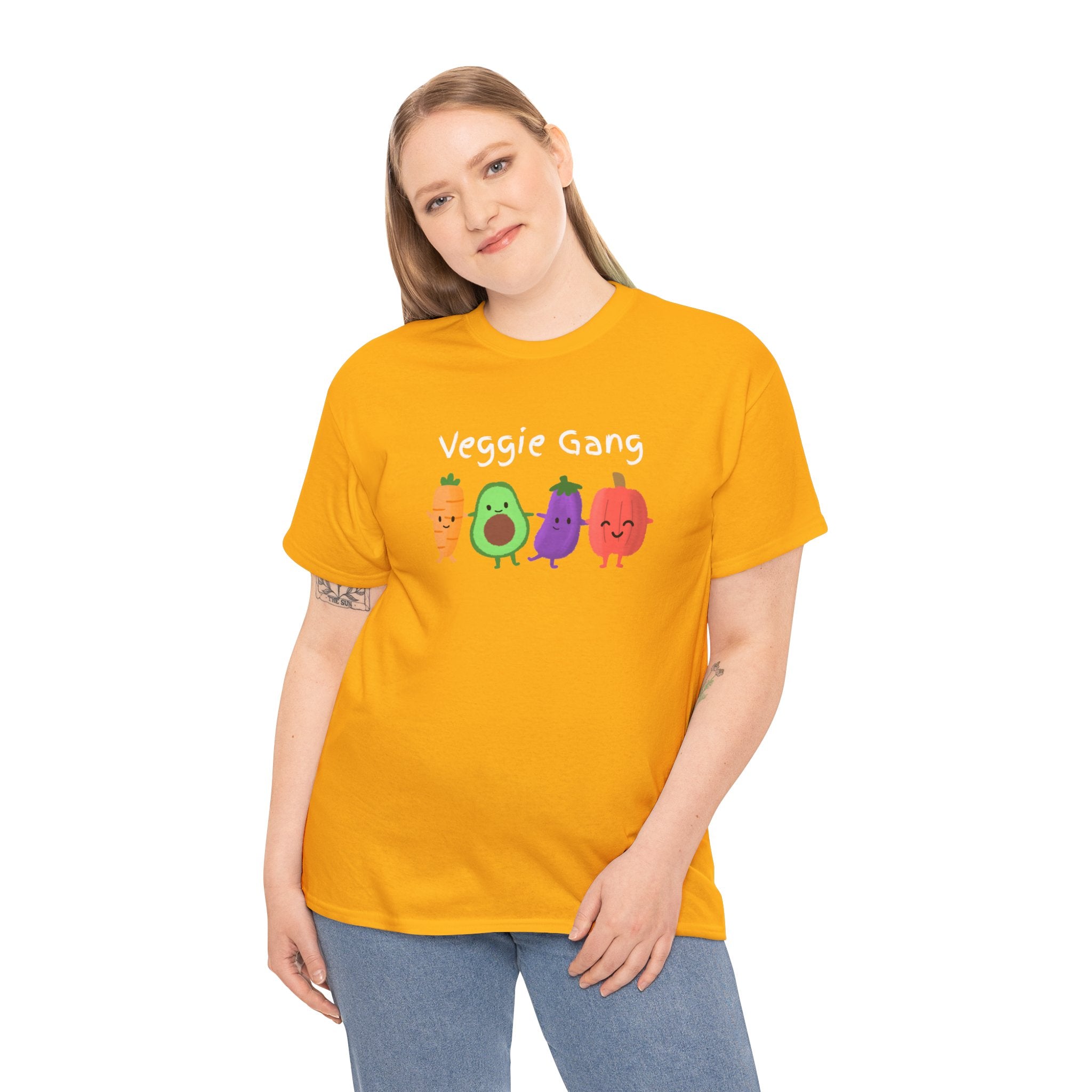 Veggie Gang T-Shirt – Cute Cartoon Avocado, Carrot, Eggplant & Pepper Tee