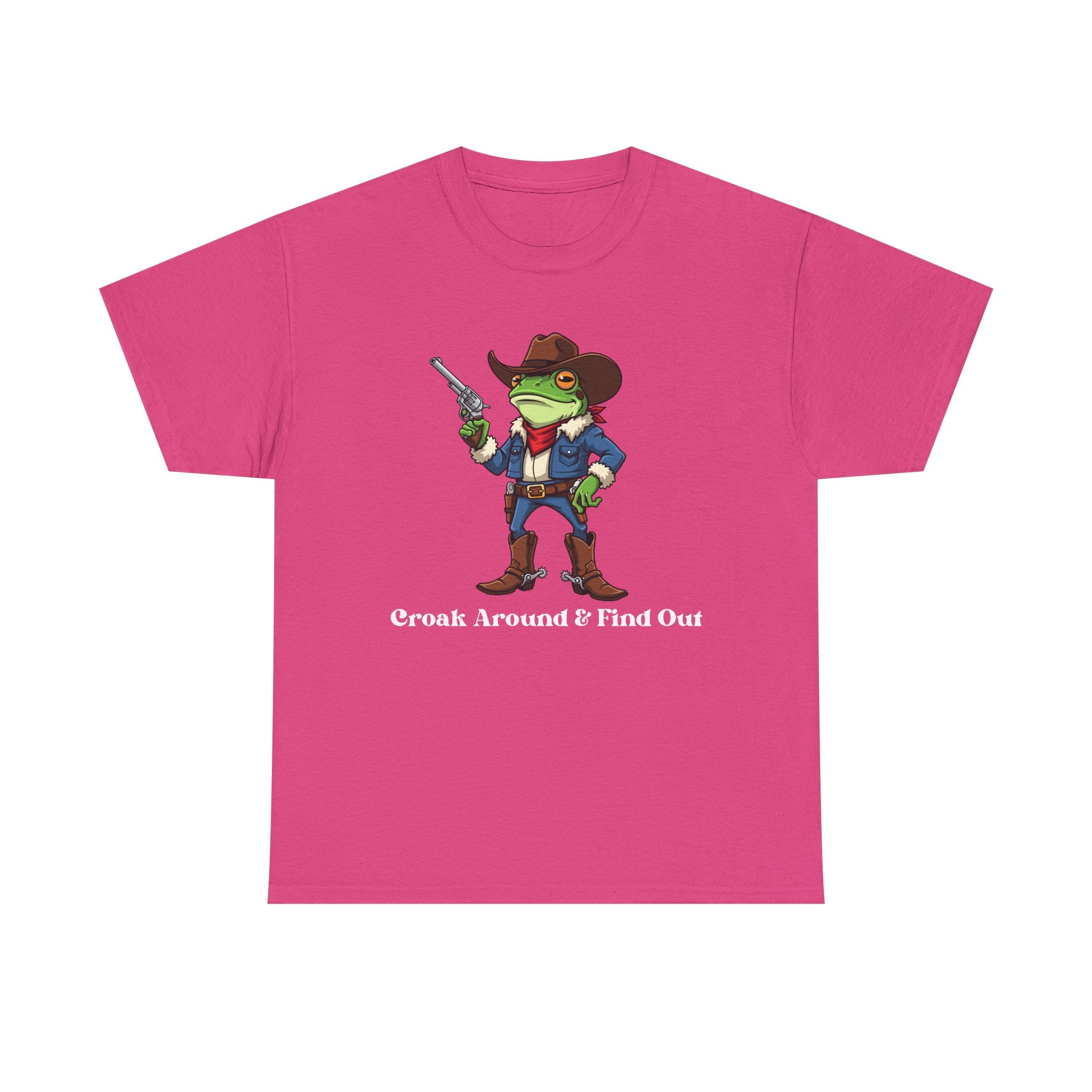 Cowboy Frog T-Shirt - "Croak Around & Find Out" Funny Western Graphic Tee