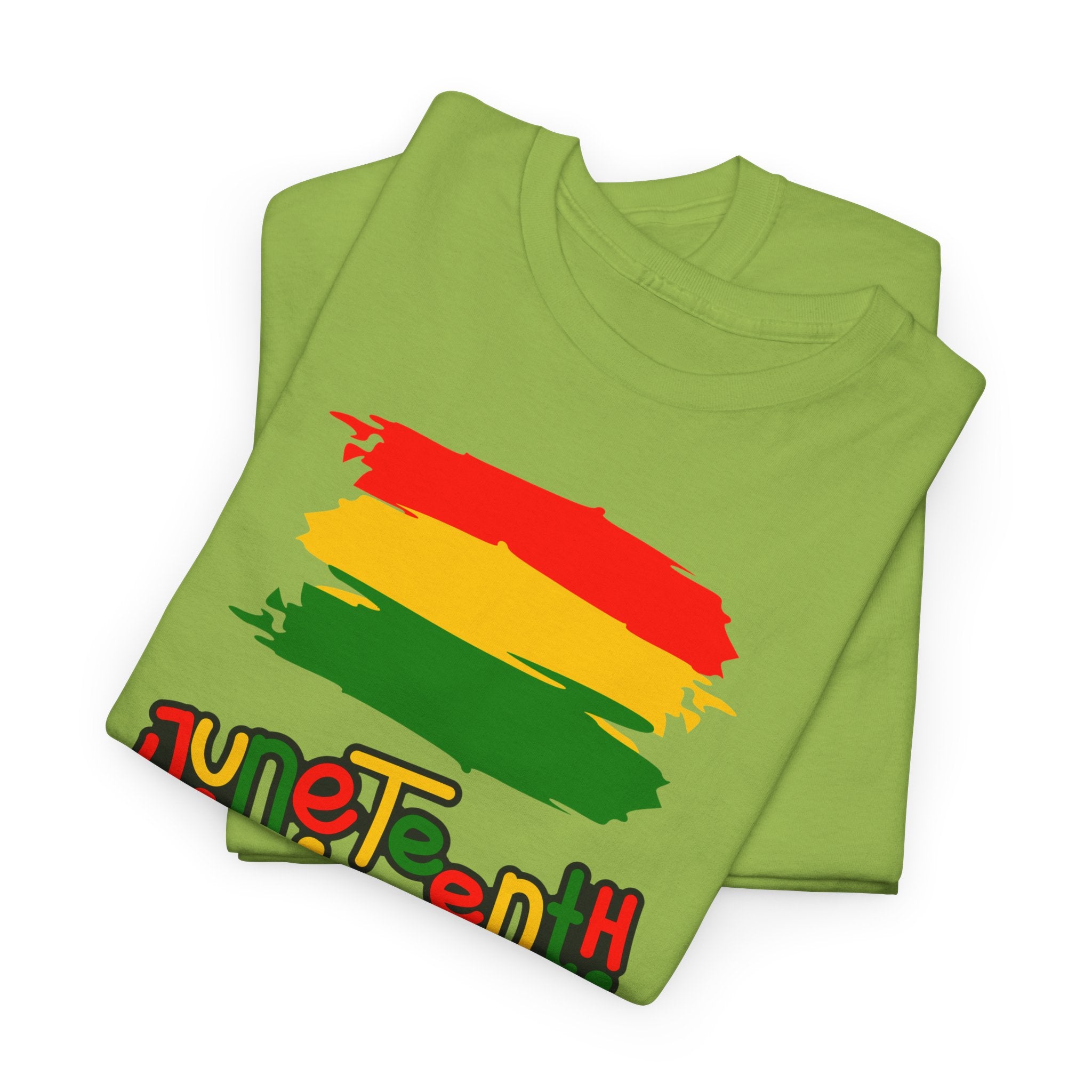 Juneteenth Graphic Tee — Rasta Flag Brushstroke Design