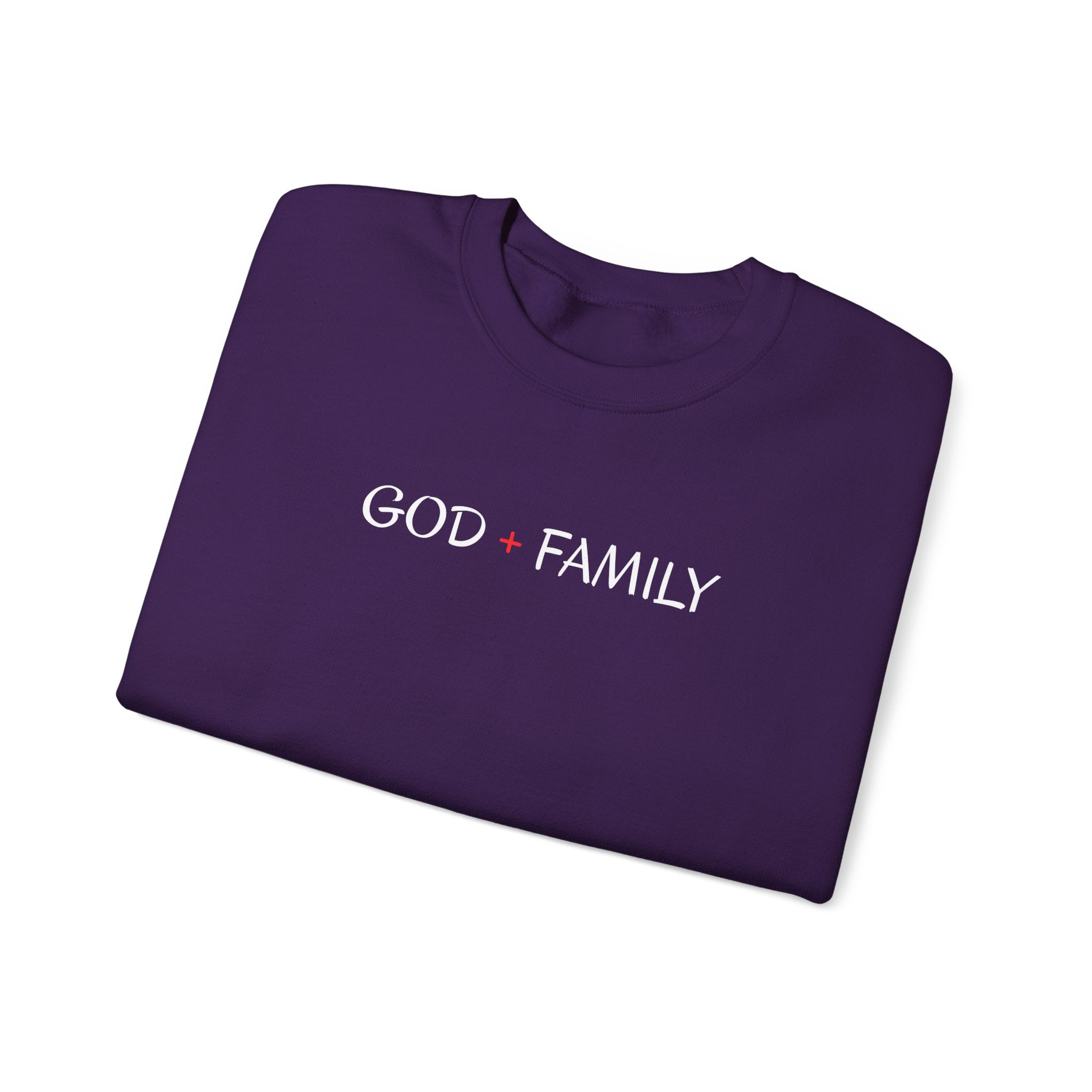God + Family Crewneck Sweatshirt — Faith-Based Family Pullover