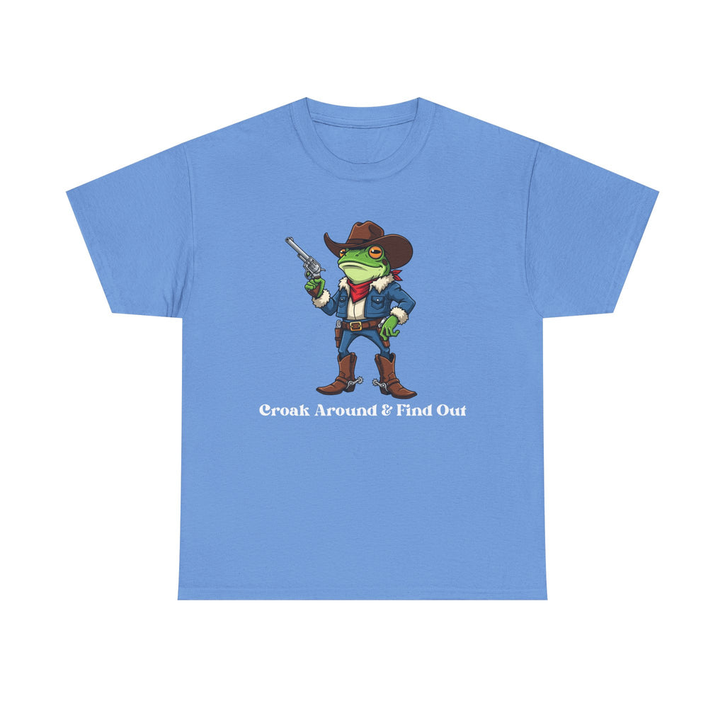 Cowboy Frog T-Shirt - "Croak Around & Find Out" Funny Western Graphic Tee