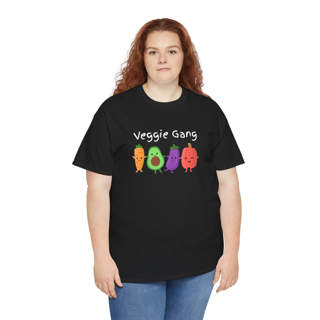 Veggie Gang T-Shirt – Cute Cartoon Avocado, Carrot, Eggplant & Pepper Tee