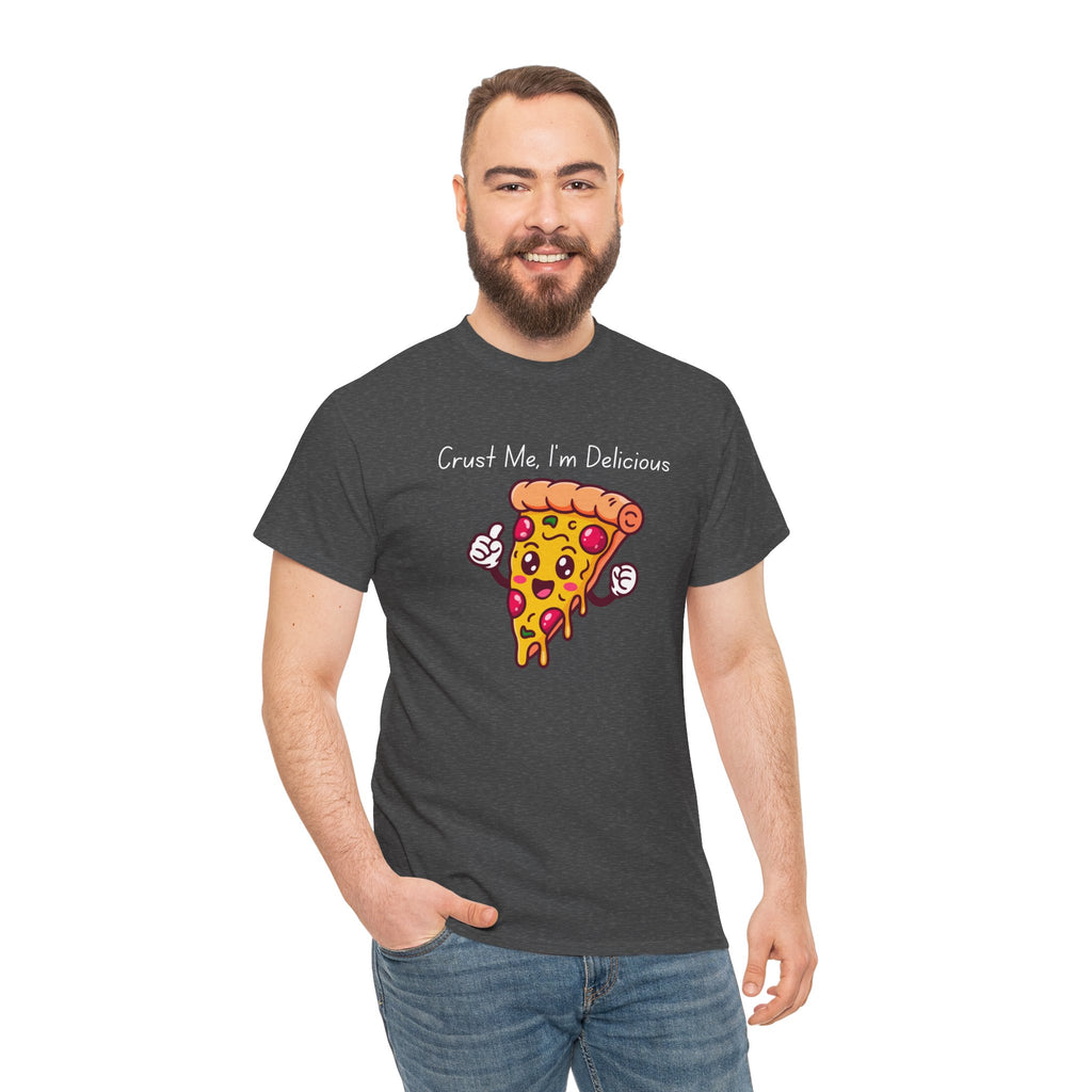 Pizza Slice Tee — "Crust Me, I'm Delicious" Funny Pizza Graphic Shirt