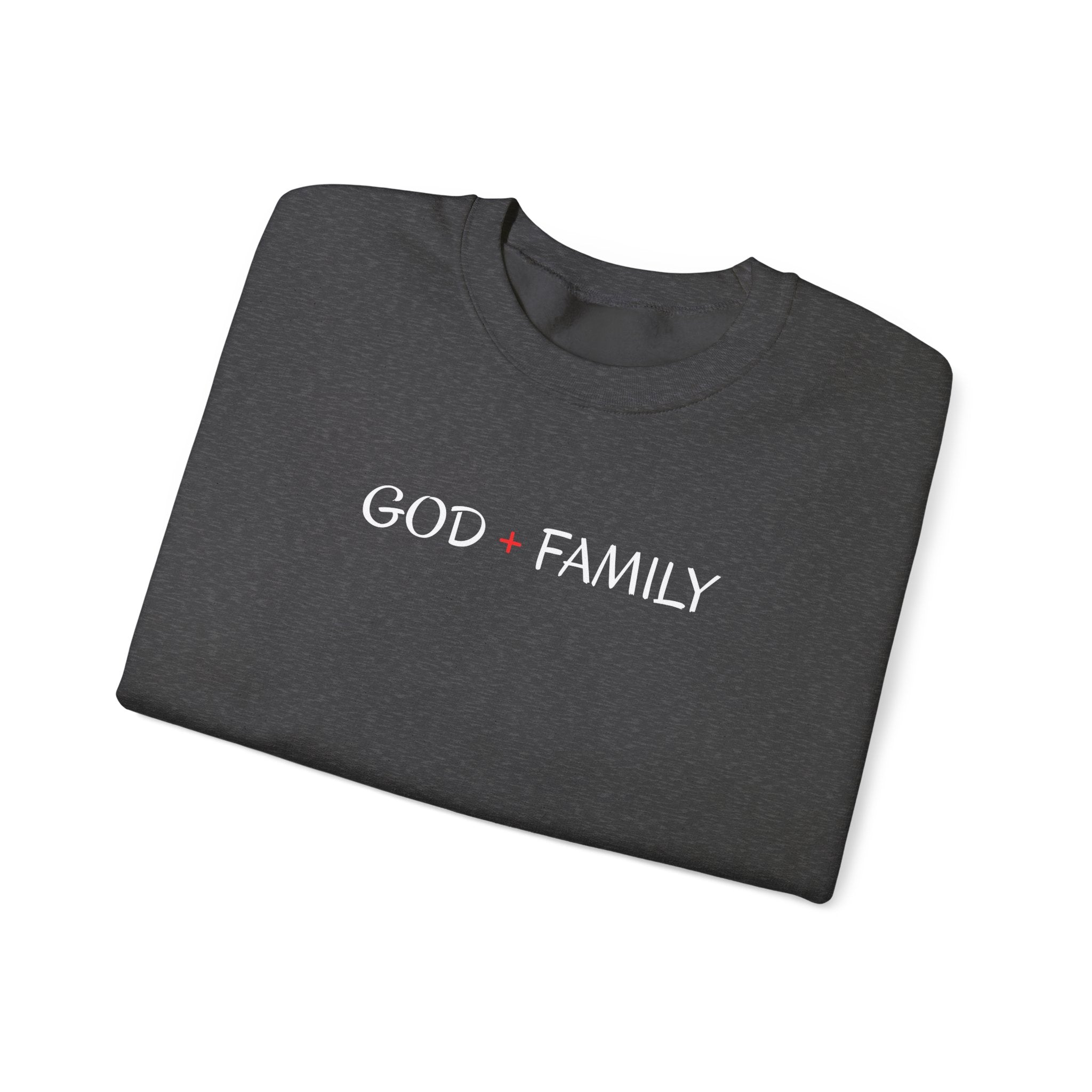 God + Family Crewneck Sweatshirt — Faith-Based Family Pullover