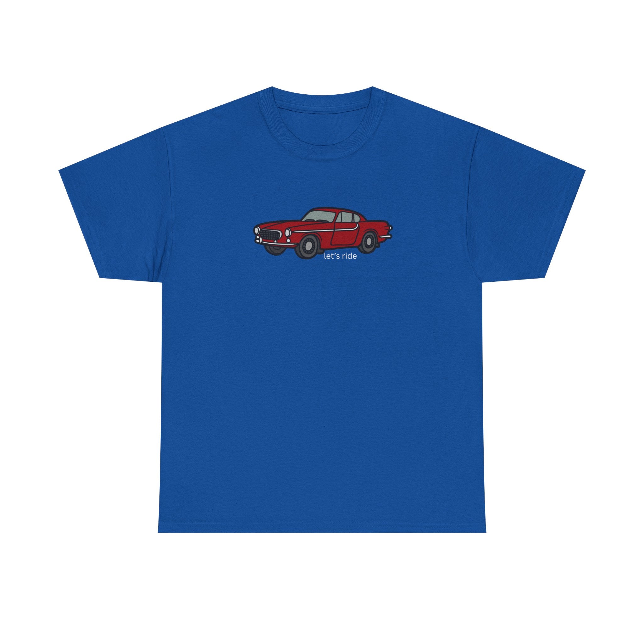 Classic Red Mustang Tee — "let's ride" Vintage Car T-Shirt