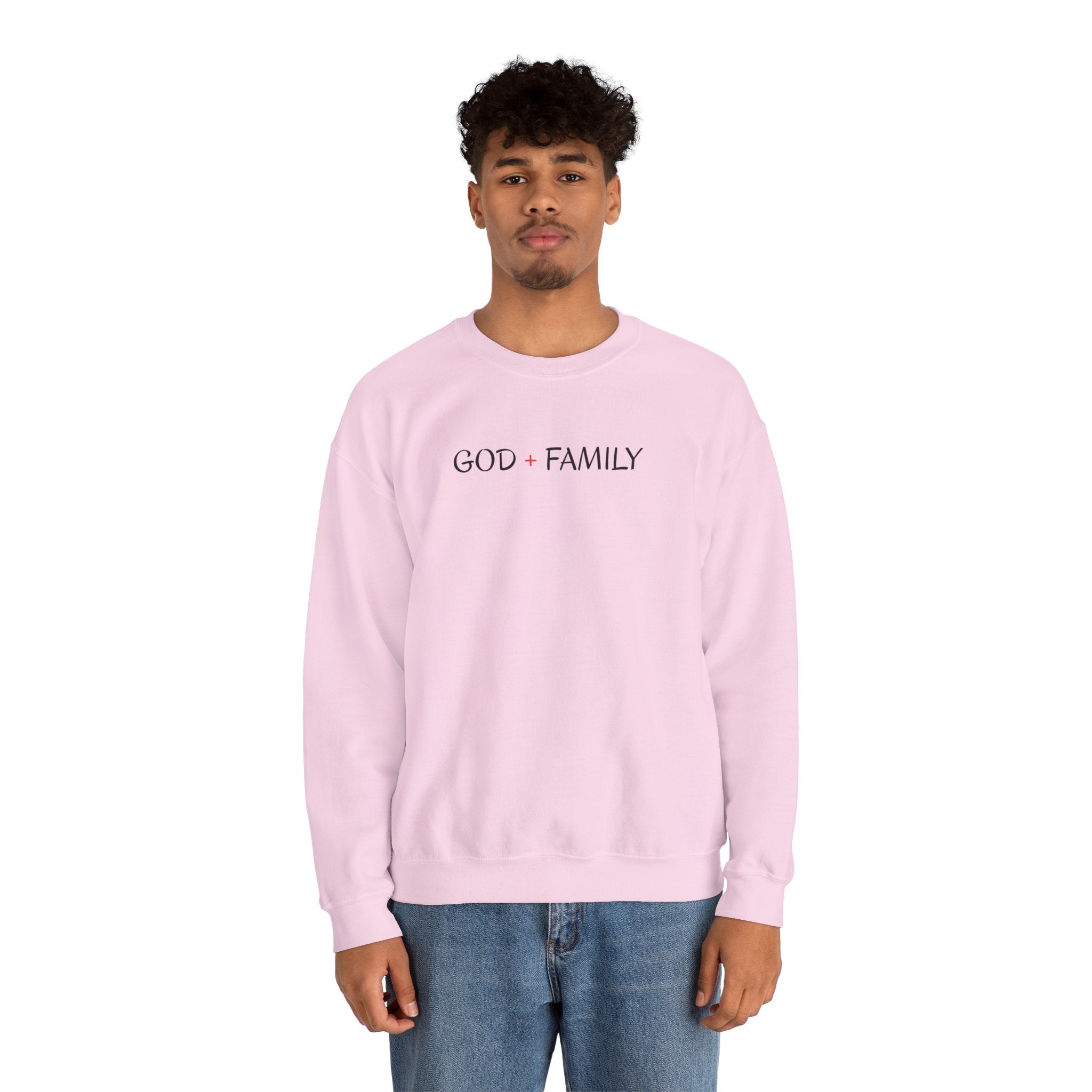 God + Family Crewneck Sweatshirt — Faith-Inspired Family Pullover