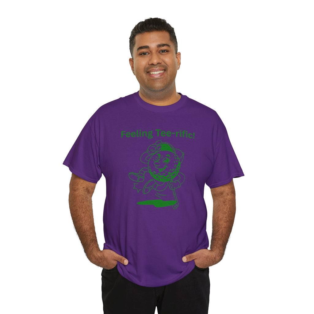Golf Tee T-Shirt — "Feeling Tee-rific!" Vintage Golf Character Shirt