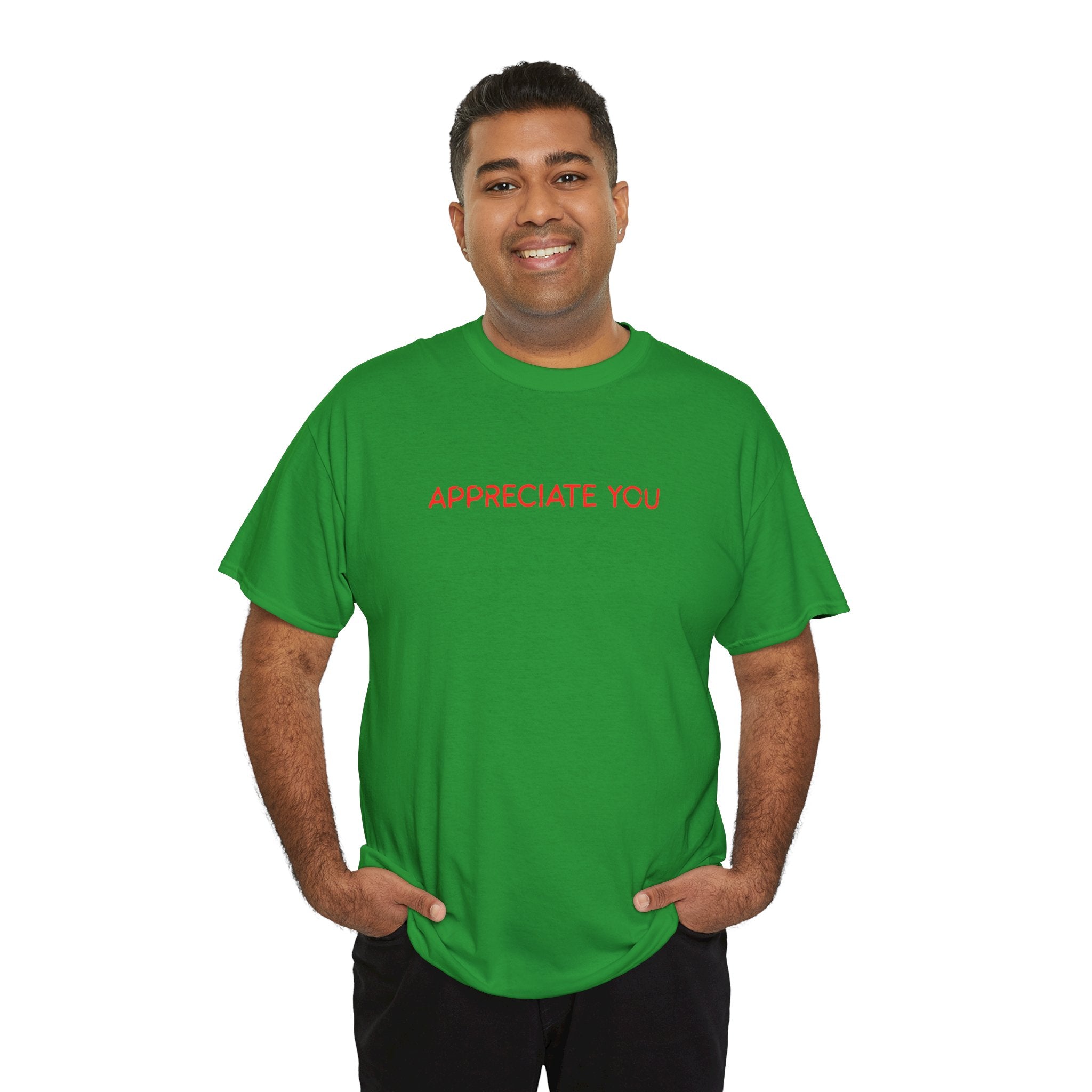 Appreciate You Tee – Minimalist Red Text Graphic T‑Shirt