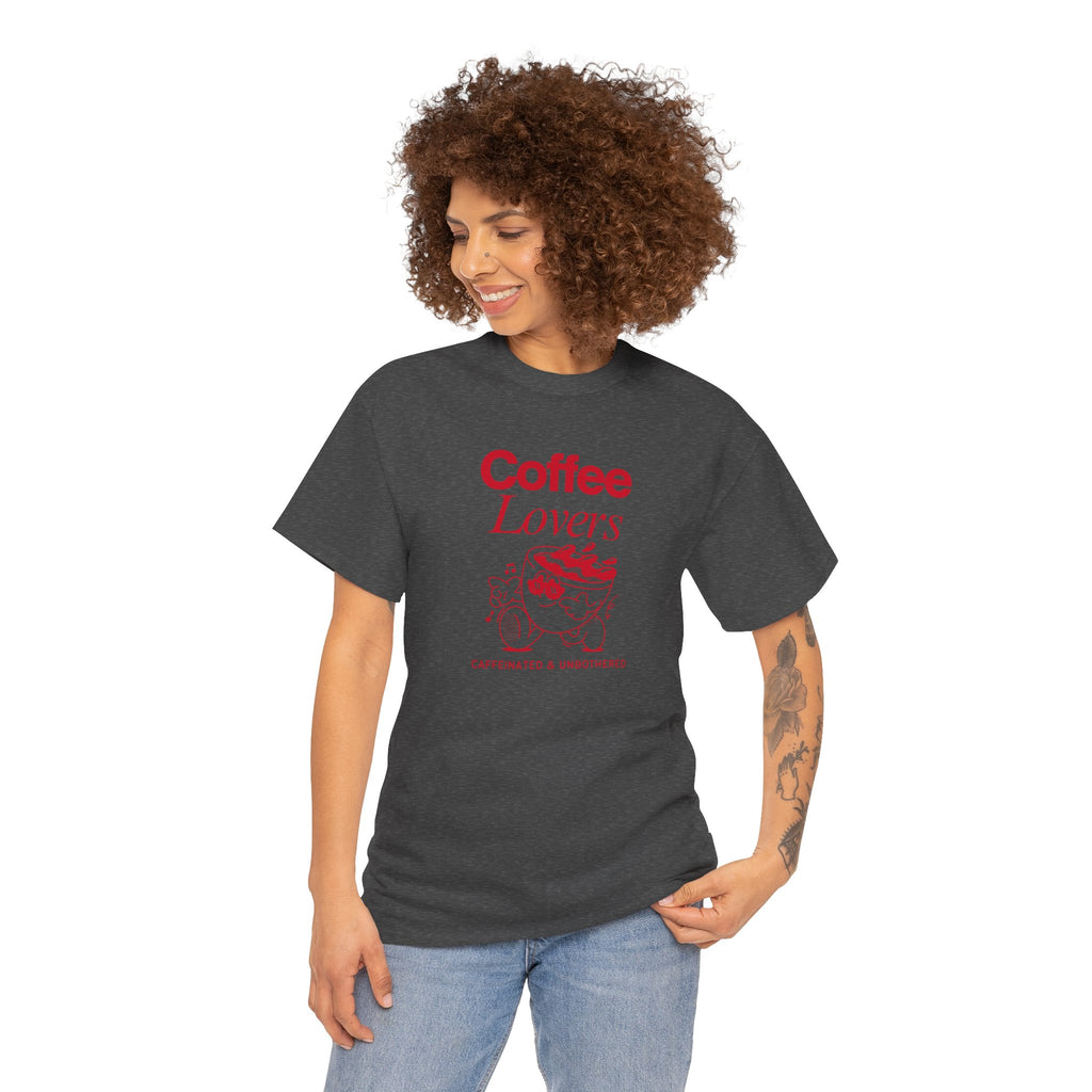 Coffee Lovers T-Shirt — Cute Red Coffee Cup Graphic Tee