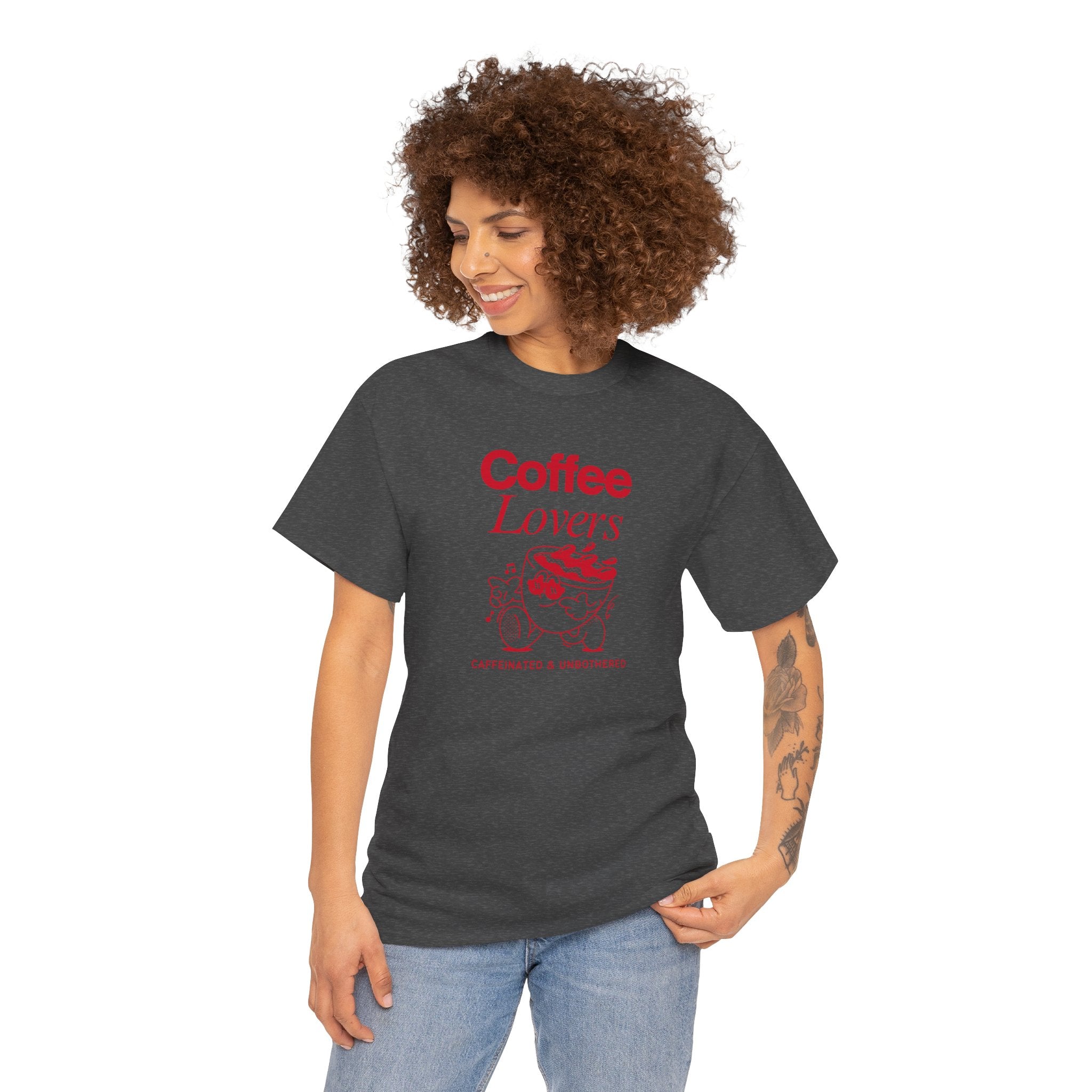 Coffee Lovers T-Shirt — Cute Red Coffee Cup Graphic Tee