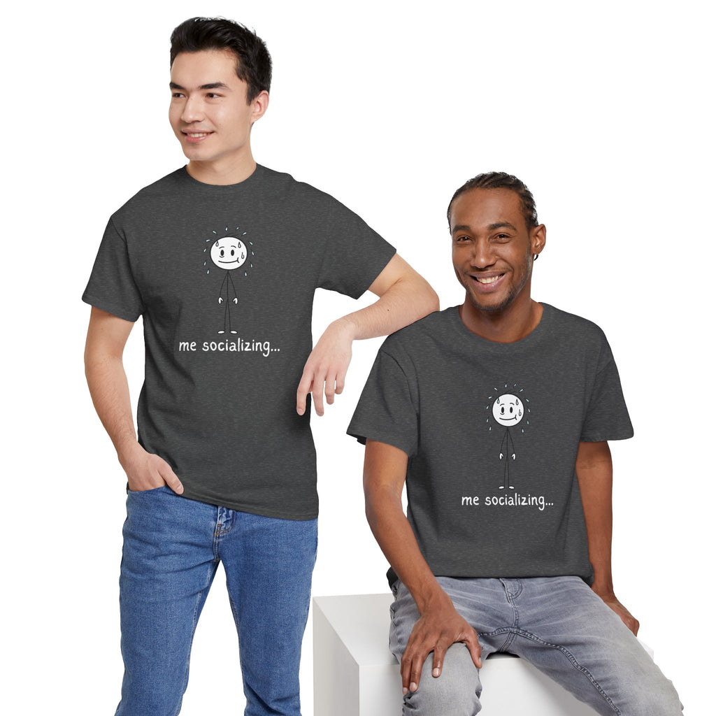 Me Socializing T-Shirt — Funny Introvert Stick Figure Tee