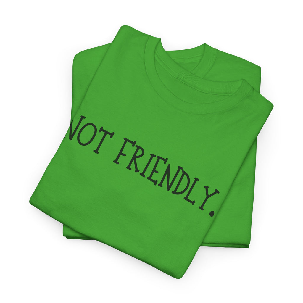 T-Shirt — "Not Friendly." Minimalist Statement Tee