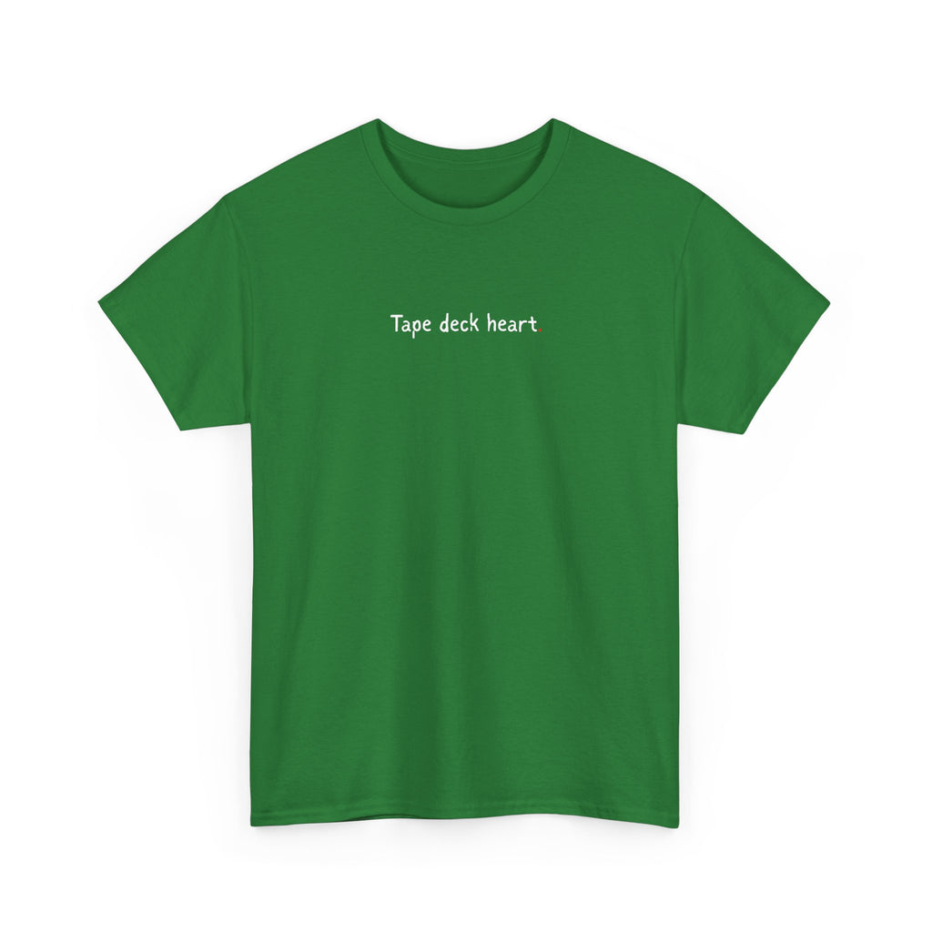 Tape Deck Heart T-Shirt — Minimal Retro Cassette Music Tee