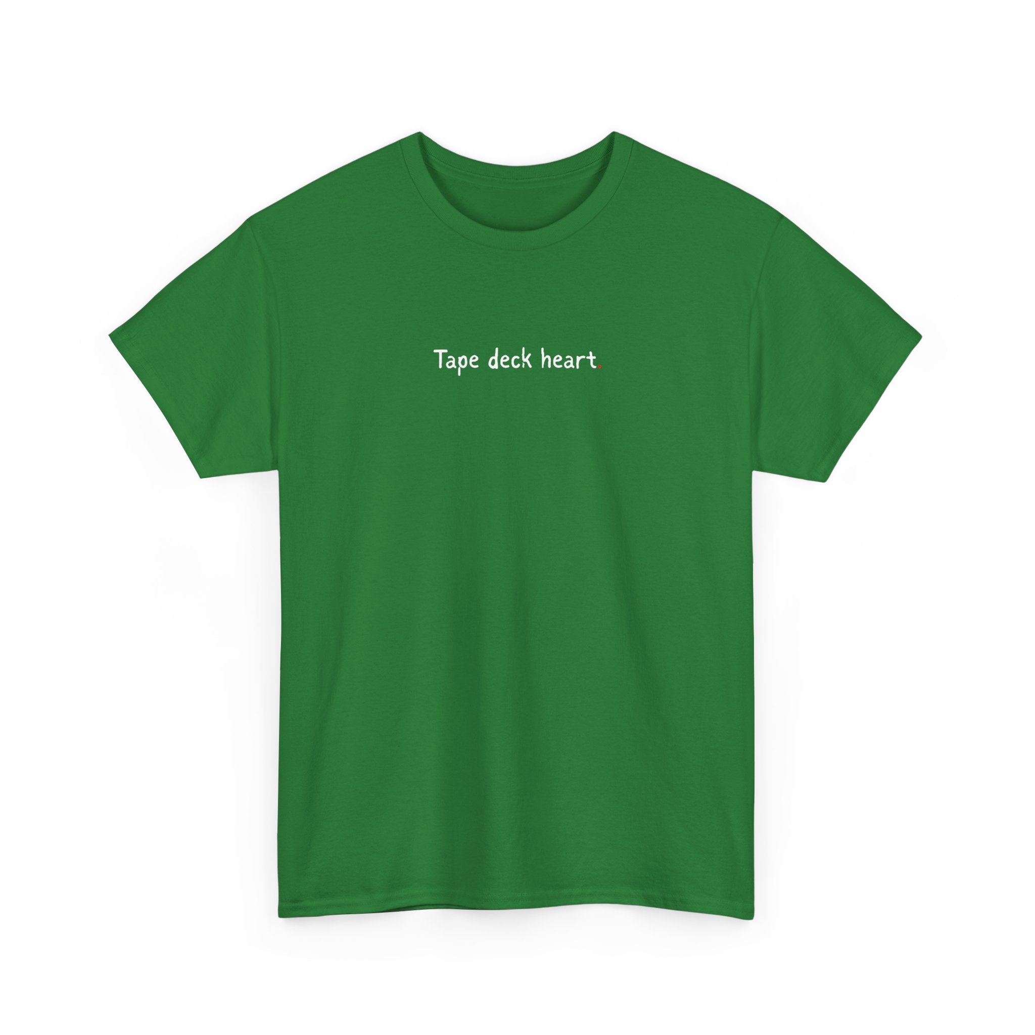 Tape Deck Heart T-Shirt — Minimal Retro Cassette Music Tee