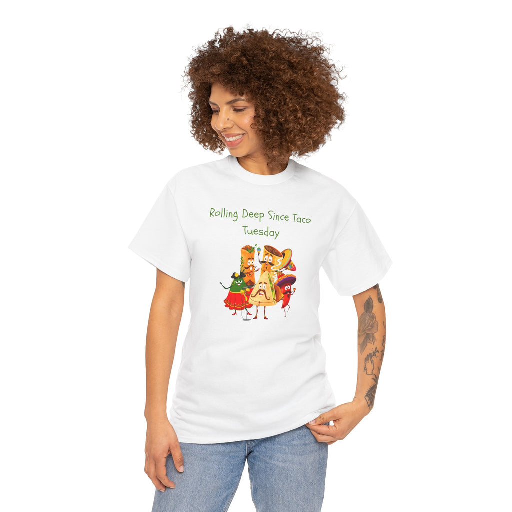 Taco Tuesday Graphic Tee — "Rolling Deep Since Taco Tuesday" Funny Mexican Food Shirt