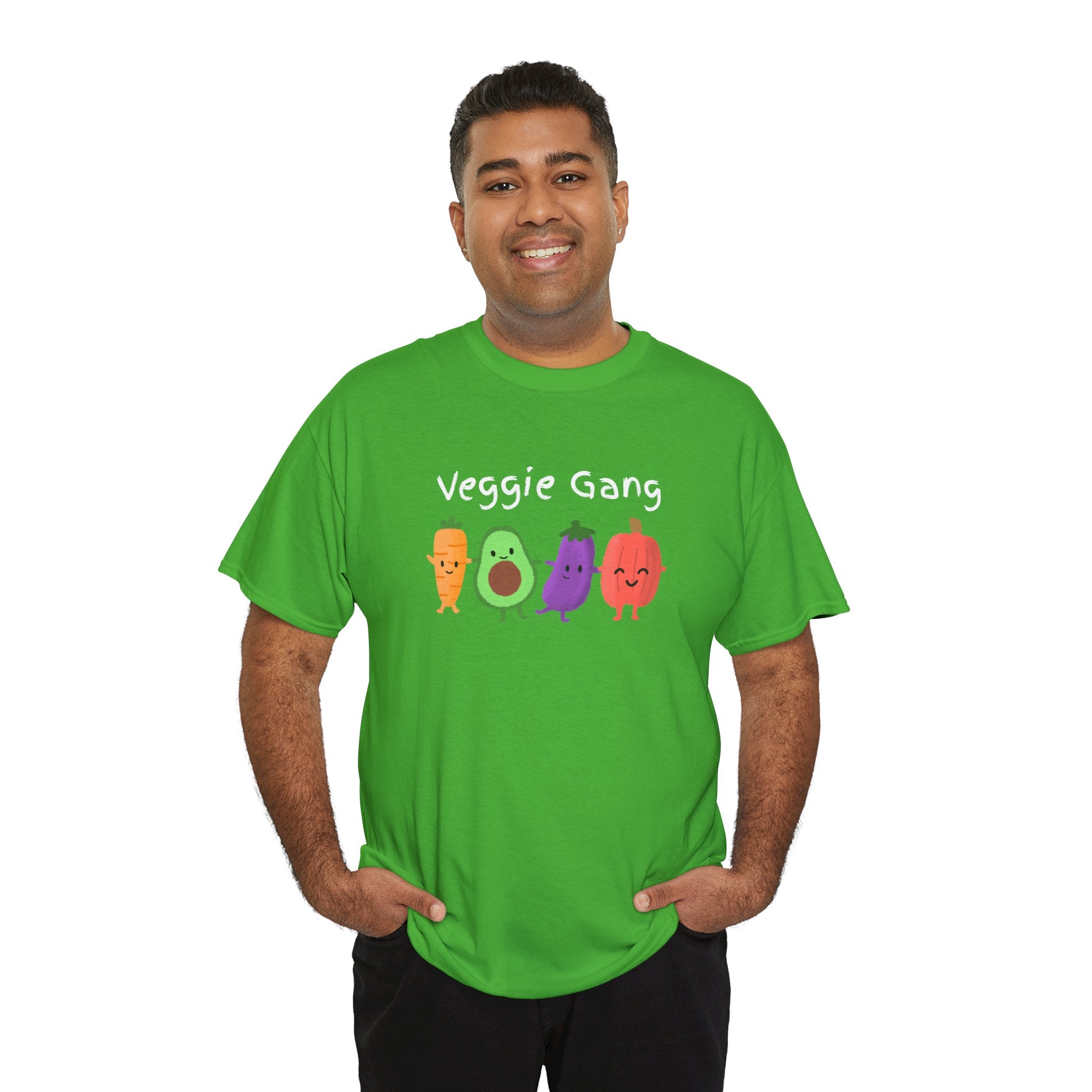 Veggie Gang T-Shirt – Cute Cartoon Avocado, Carrot, Eggplant & Pepper Tee