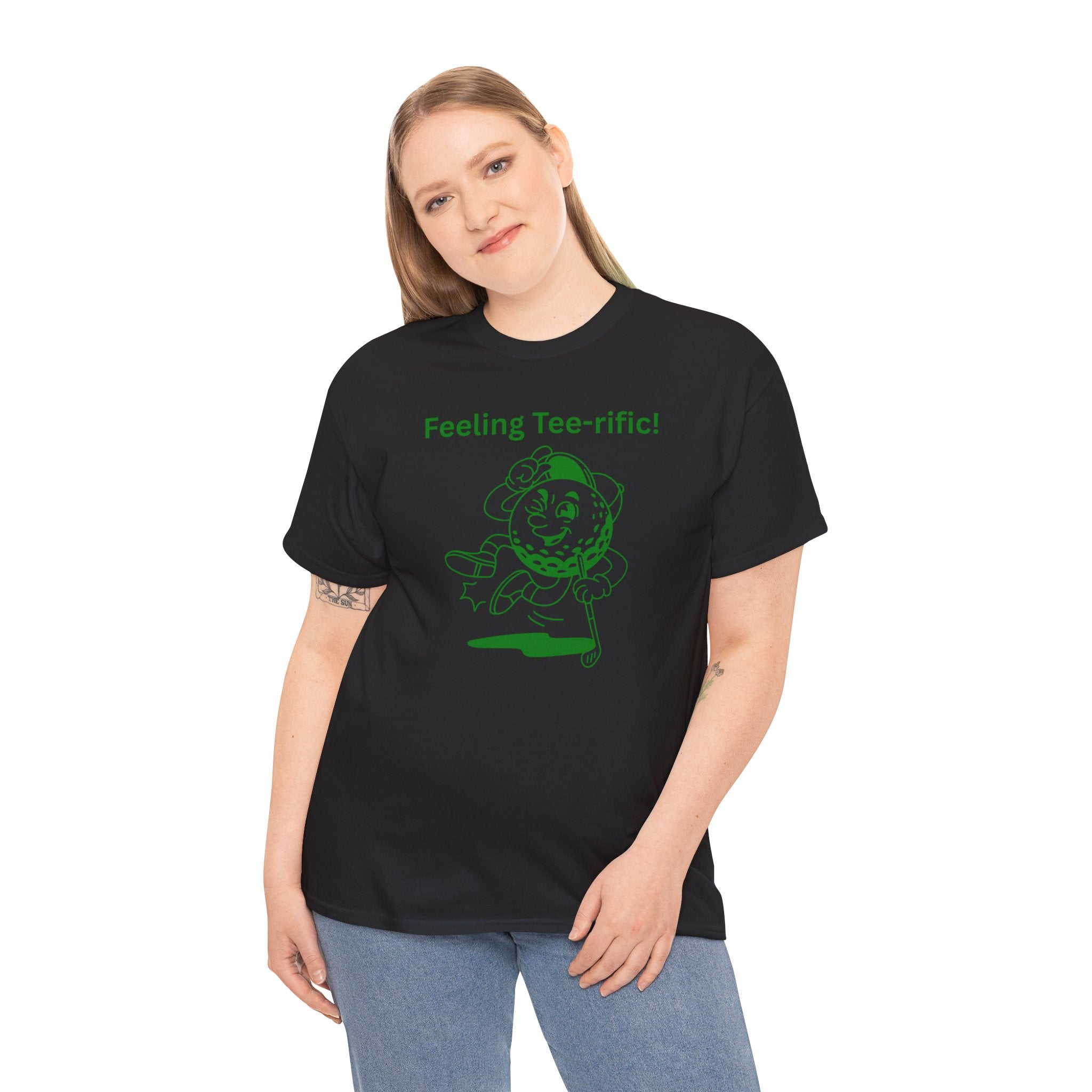 Golf Tee T-Shirt — "Feeling Tee-rific!" Vintage Golf Character Shirt