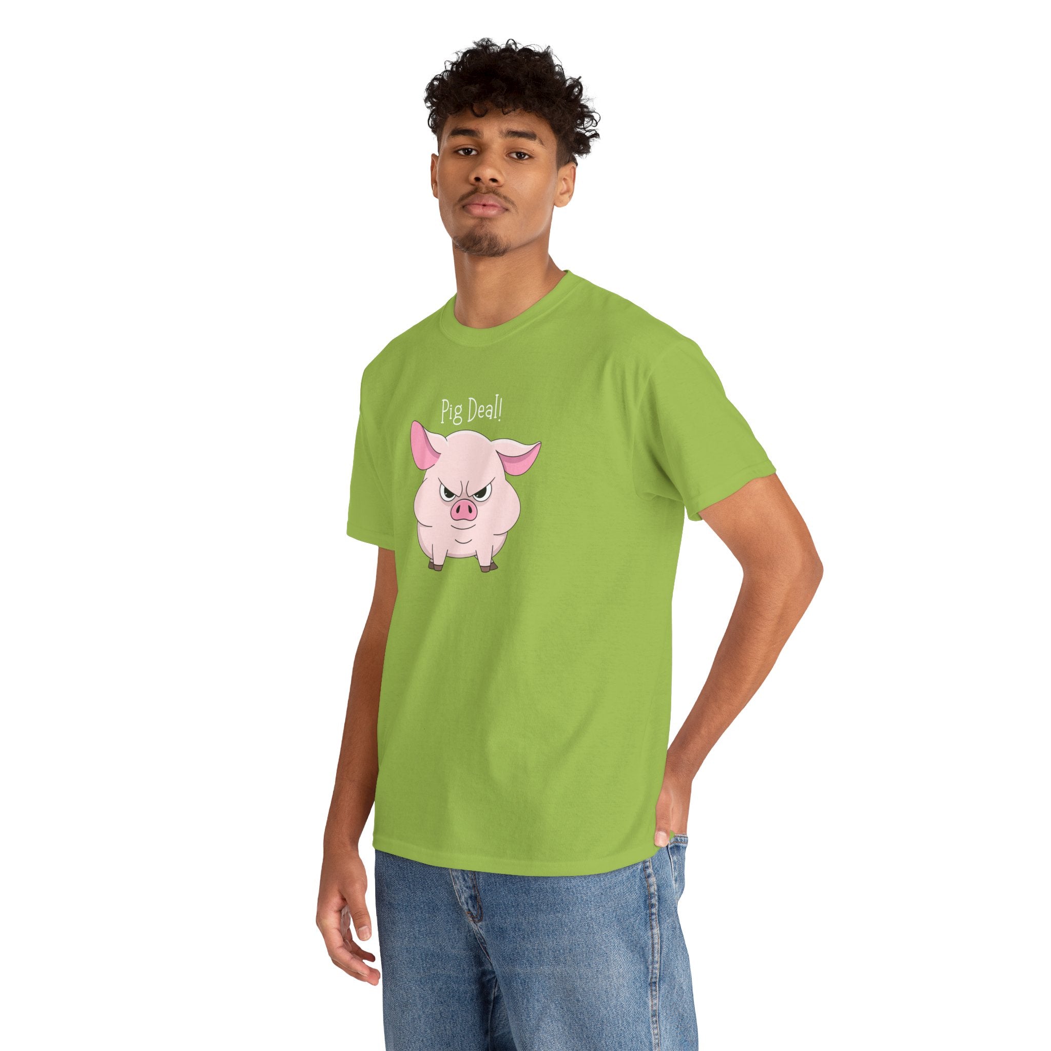 Pig Deal! Cute Angry Pig Graphic Tee — Funny Farm Animal T-Shirt