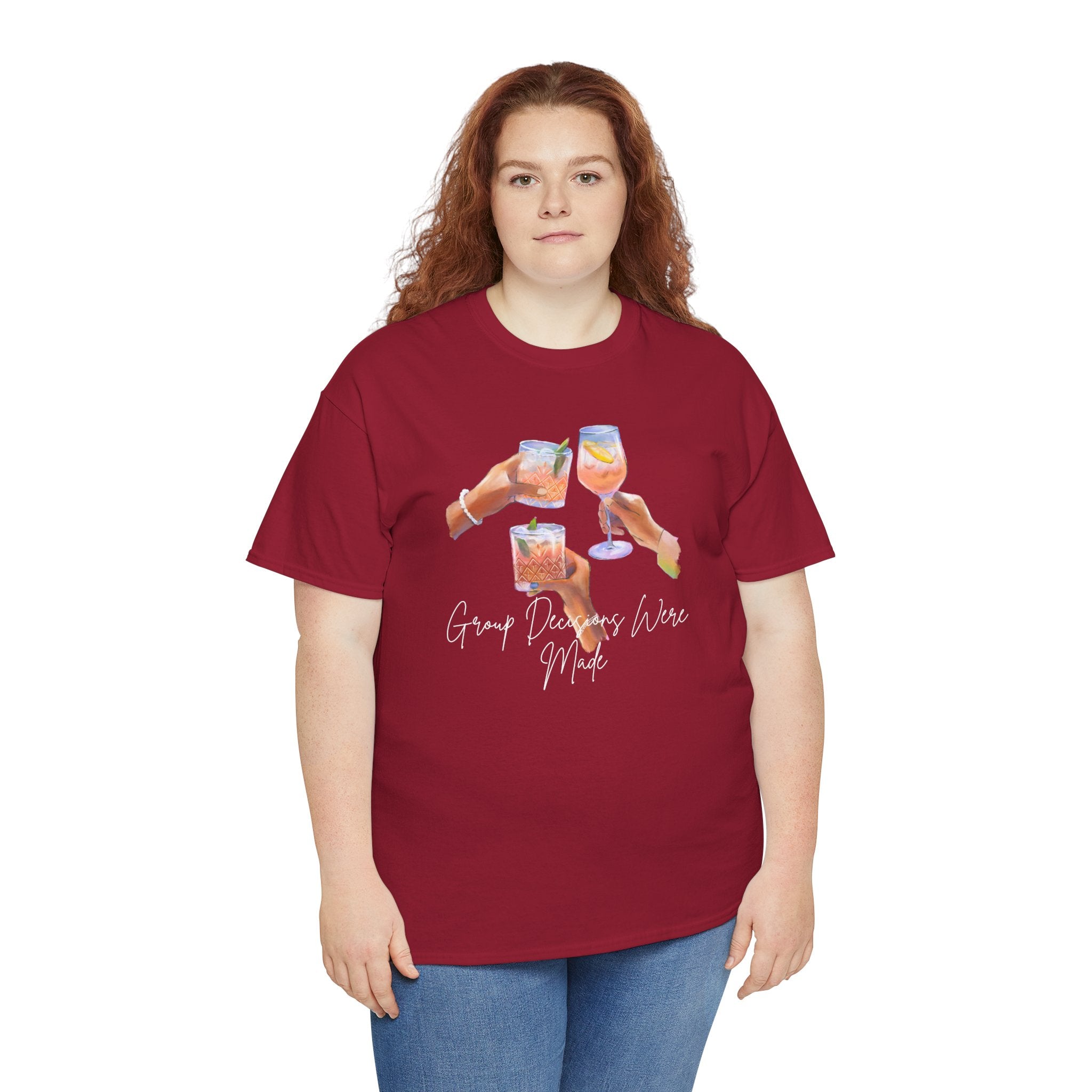Cheers Wine T-Shirt — "Good Days Are Here" Toast Graphic Tee