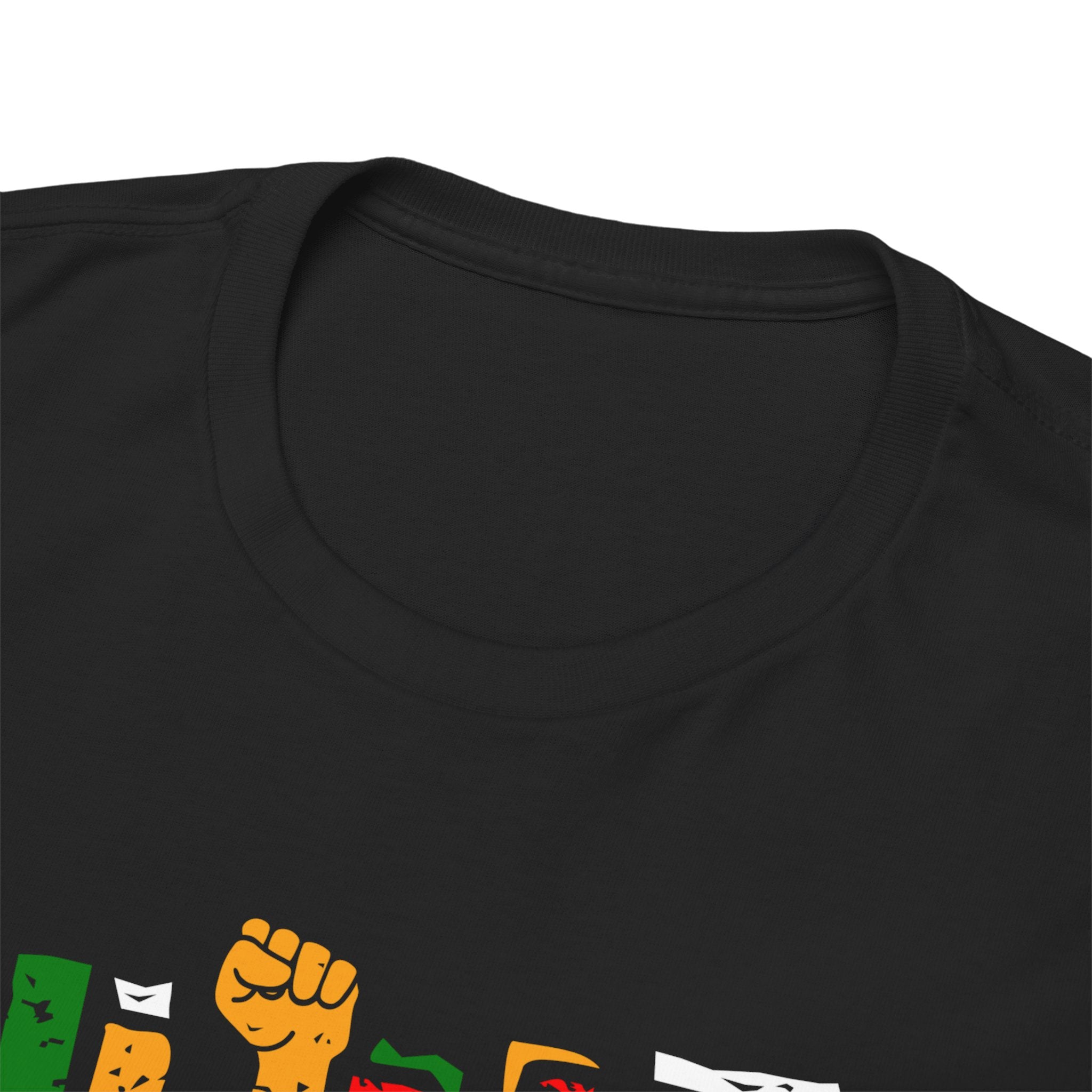 Juneteenth Celebration T-Shirt — "Made Us Stronger" Floral Block Letter Tee
