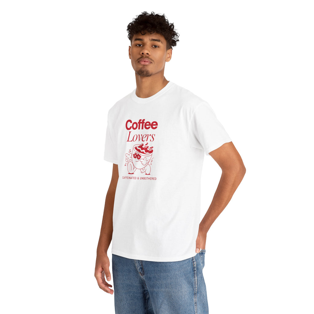 Coffee Lovers T-Shirt — Cute Red Coffee Cup Graphic Tee