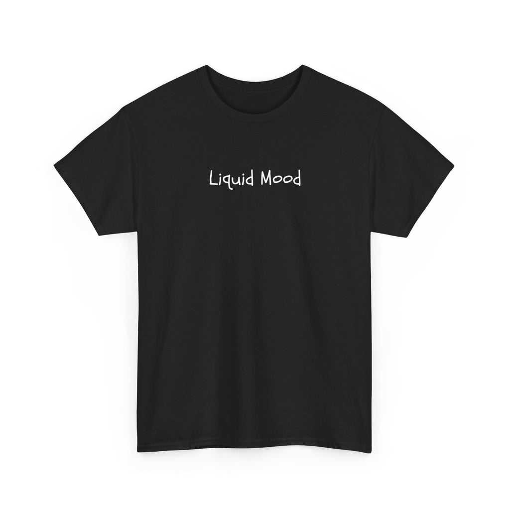 Liquid Mood Tee — Minimalist Black Graphic T‑Shirt