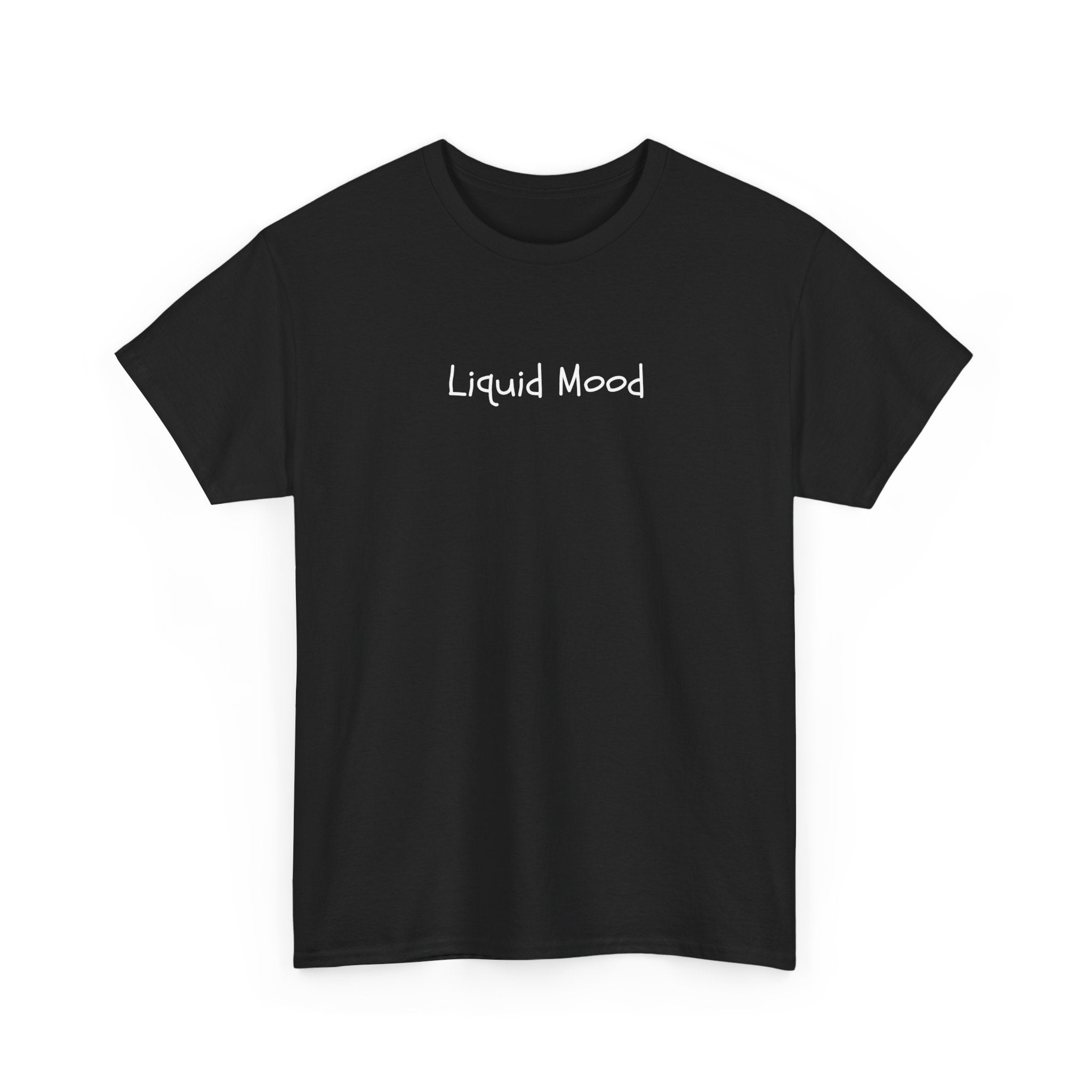 Liquid Mood Tee — Minimalist Black Graphic T‑Shirt