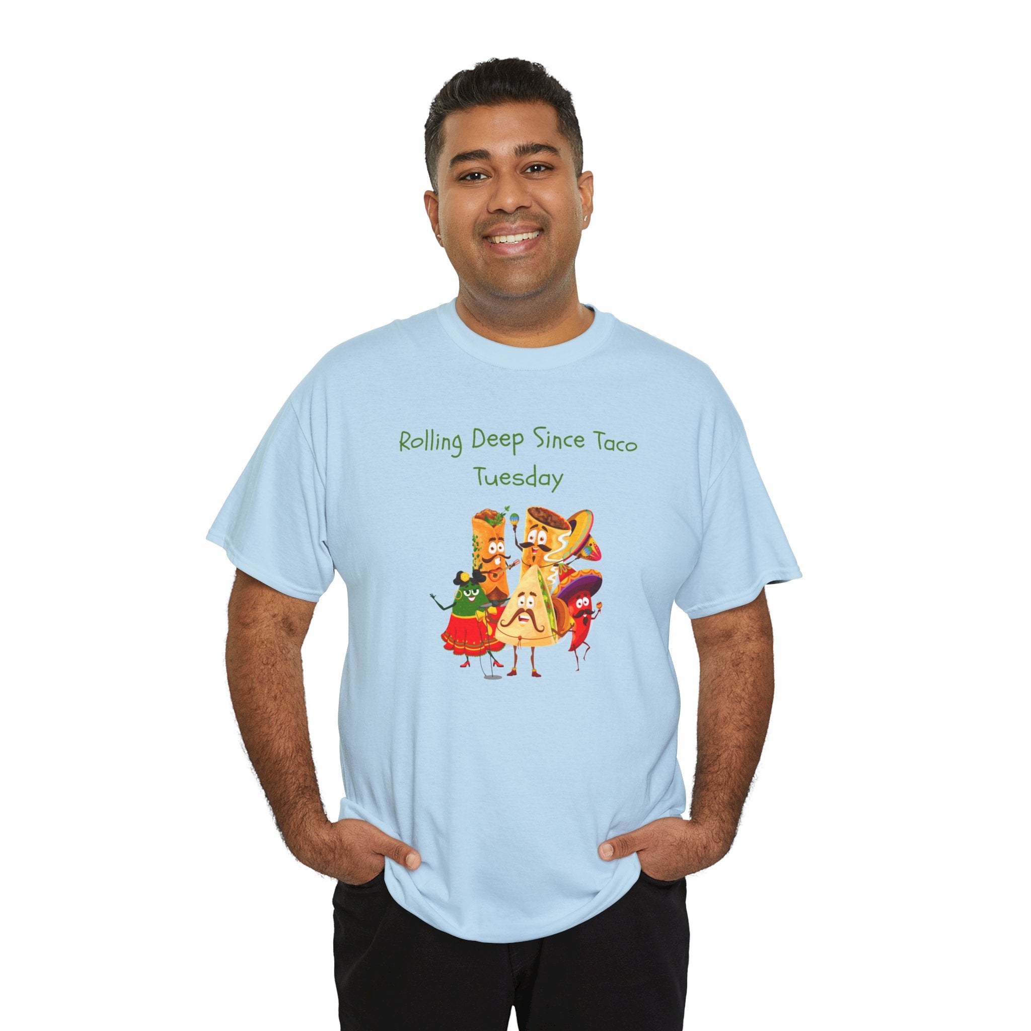 Taco Tuesday Graphic Tee — "Rolling Deep Since Taco Tuesday" Funny Mexican Food Shirt