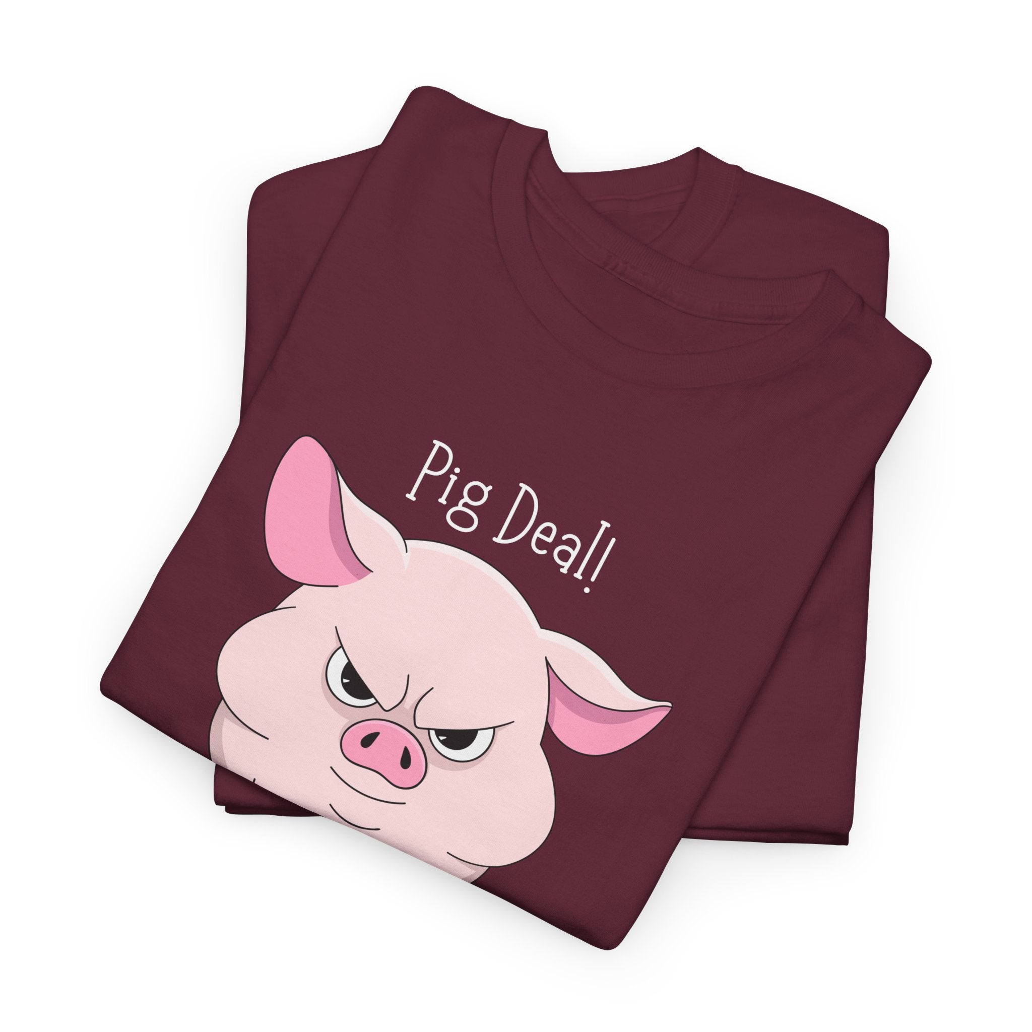 Pig Deal! Cute Angry Pig Graphic Tee — Funny Farm Animal T-Shirt