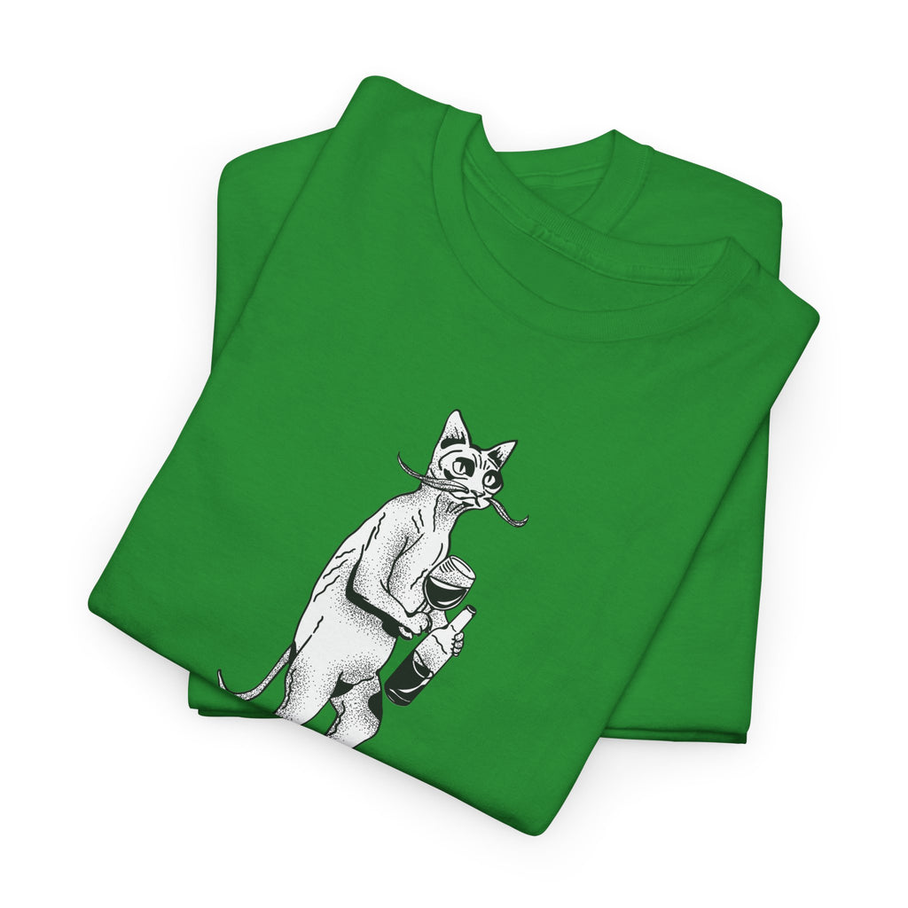T-Shirt — 'Wine because adulting is so hard' Cat Wine Graphic Tee