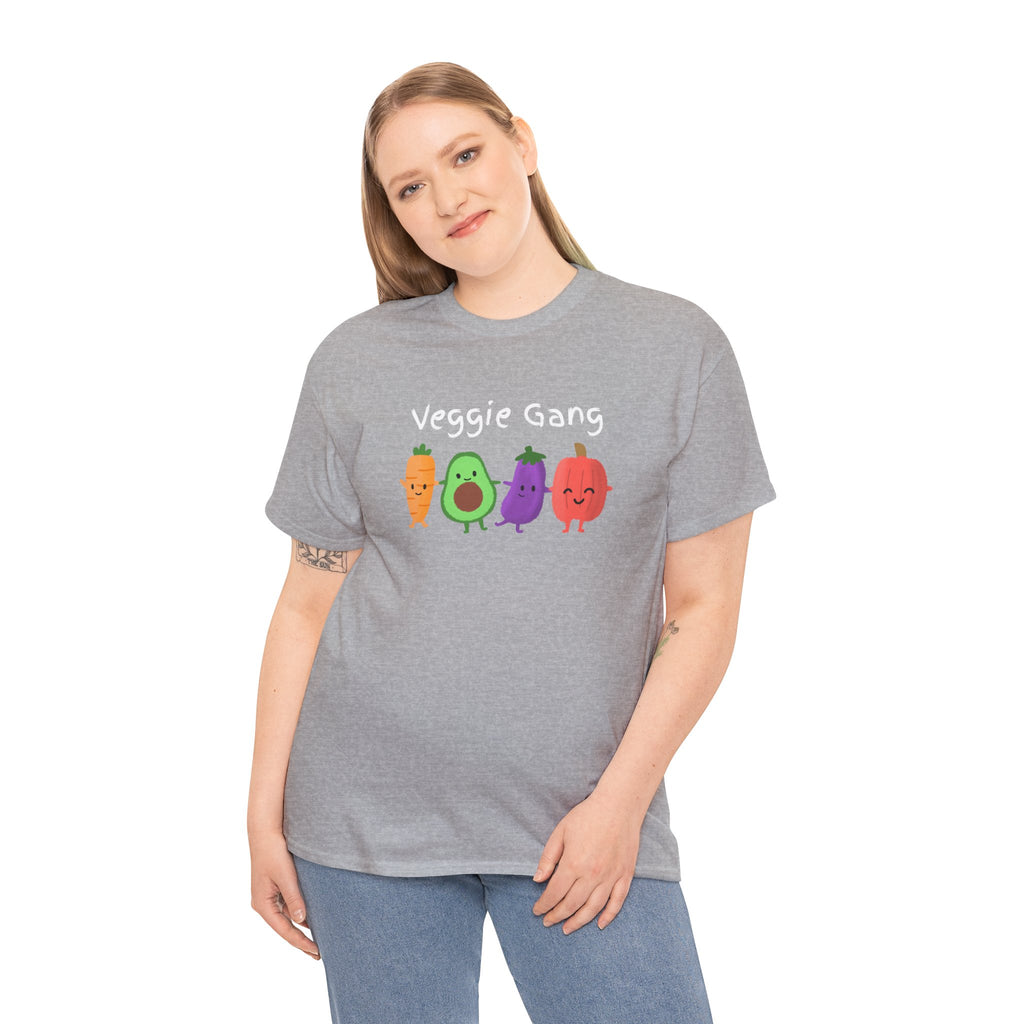 Veggie Gang T-Shirt – Cute Cartoon Avocado, Carrot, Eggplant & Pepper Tee