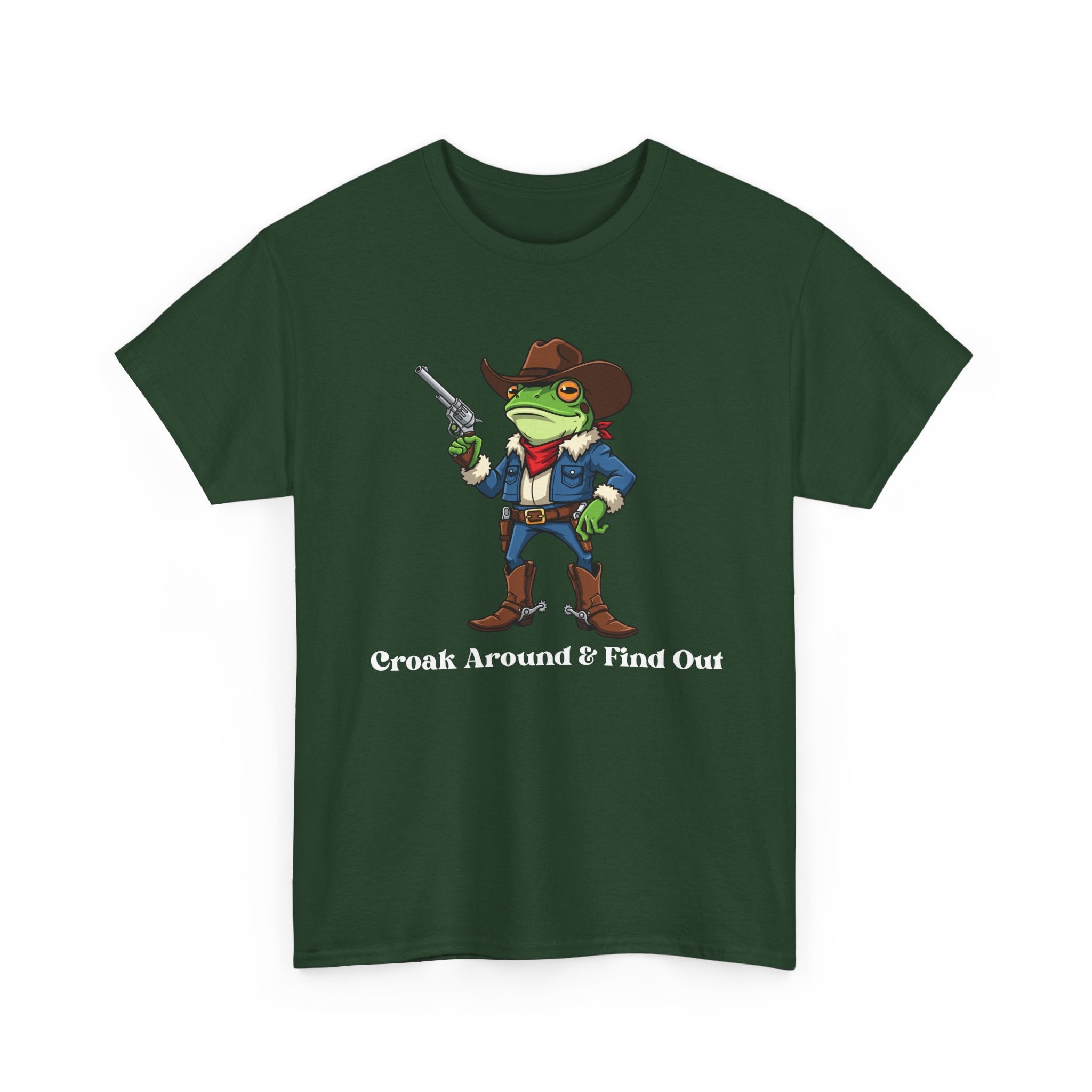 Cowboy Frog T-Shirt - "Croak Around & Find Out" Funny Western Graphic Tee