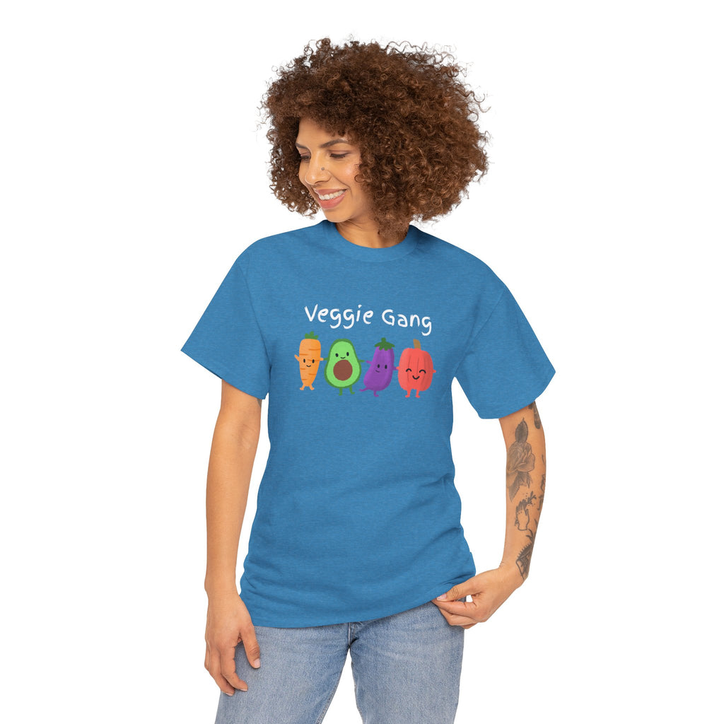 Veggie Gang T-Shirt – Cute Cartoon Avocado, Carrot, Eggplant & Pepper Tee