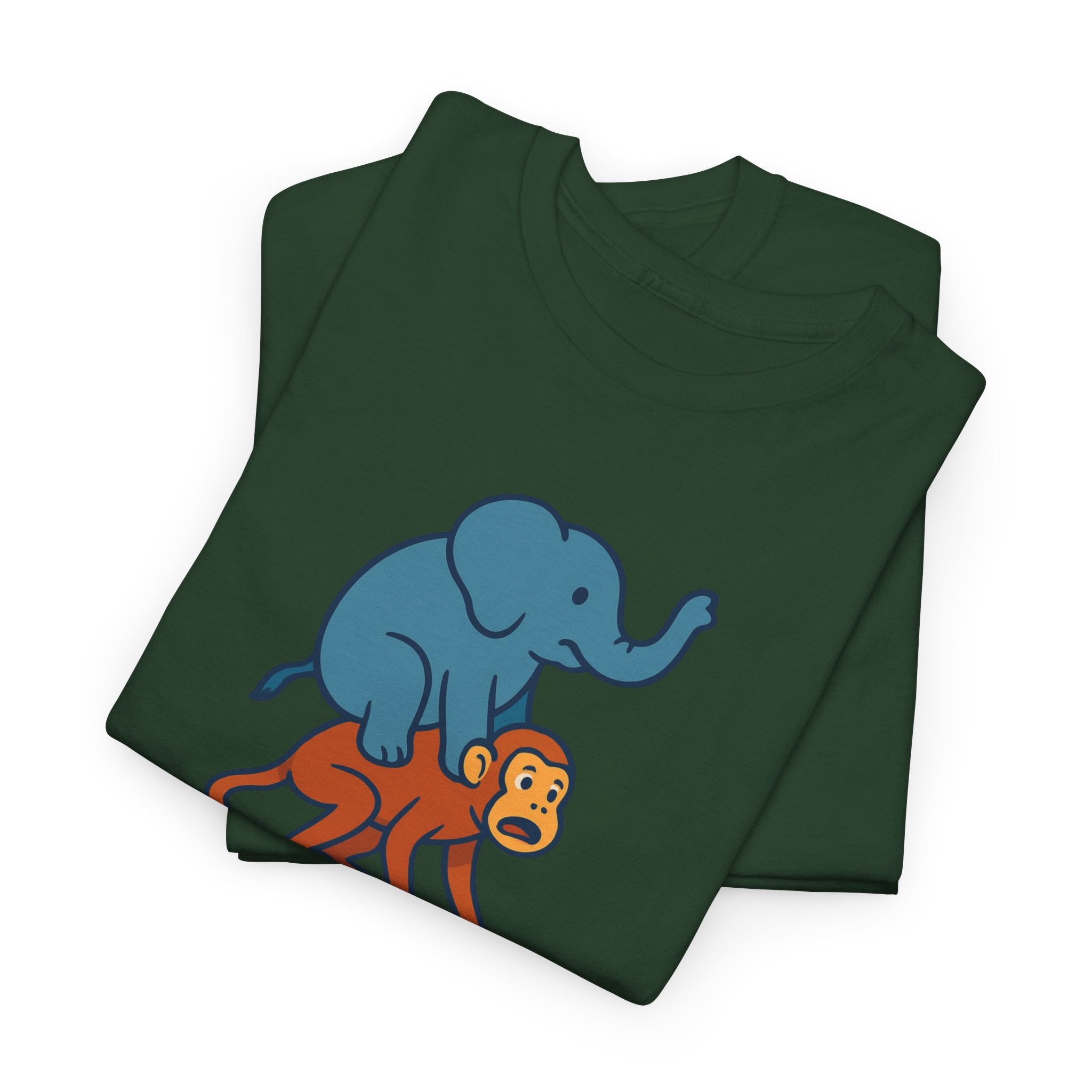 Funny Elephant Riding Monkey T-Shirt — "Send Help" Graphic Tee