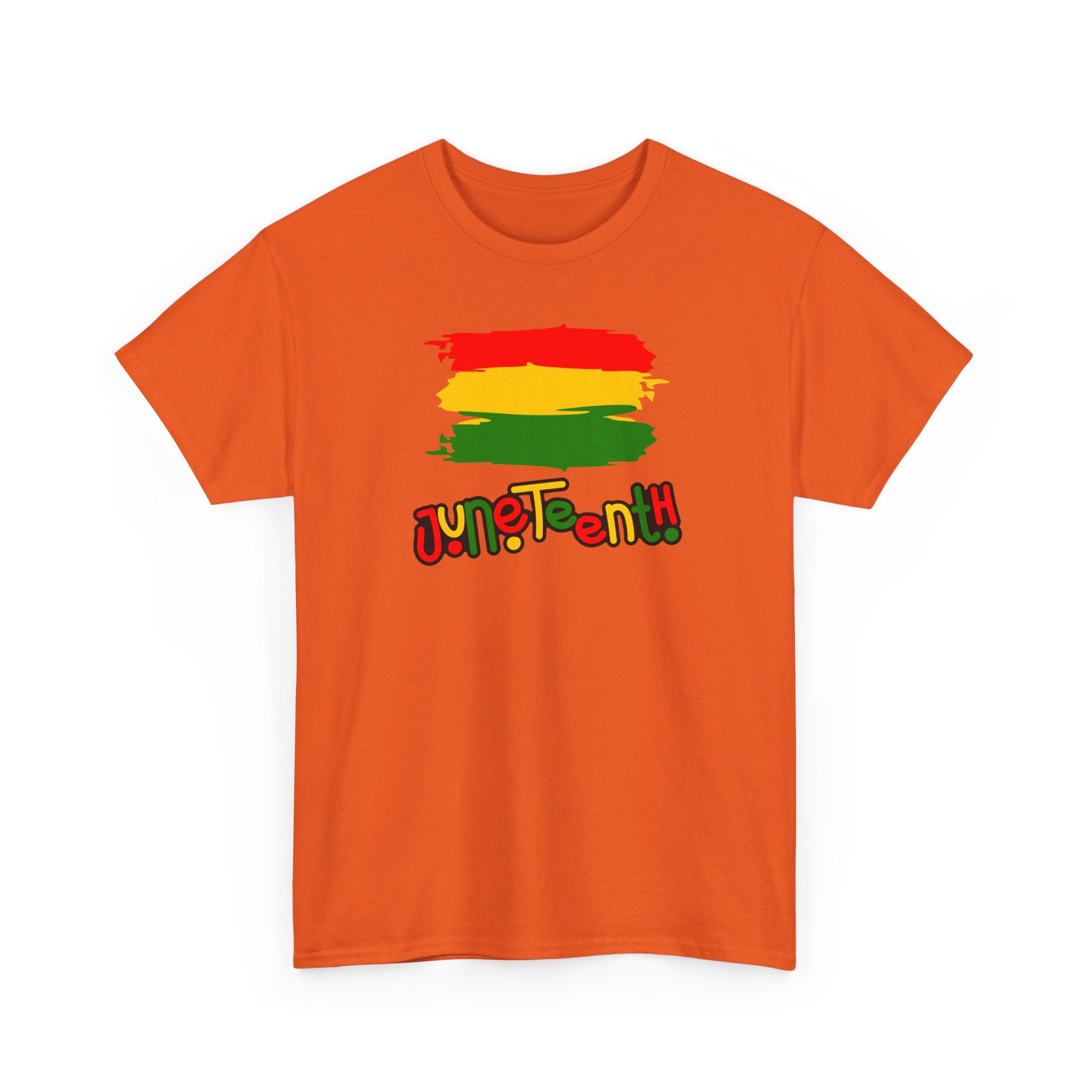 Juneteenth Graphic Tee — Rasta Flag Brushstroke Design