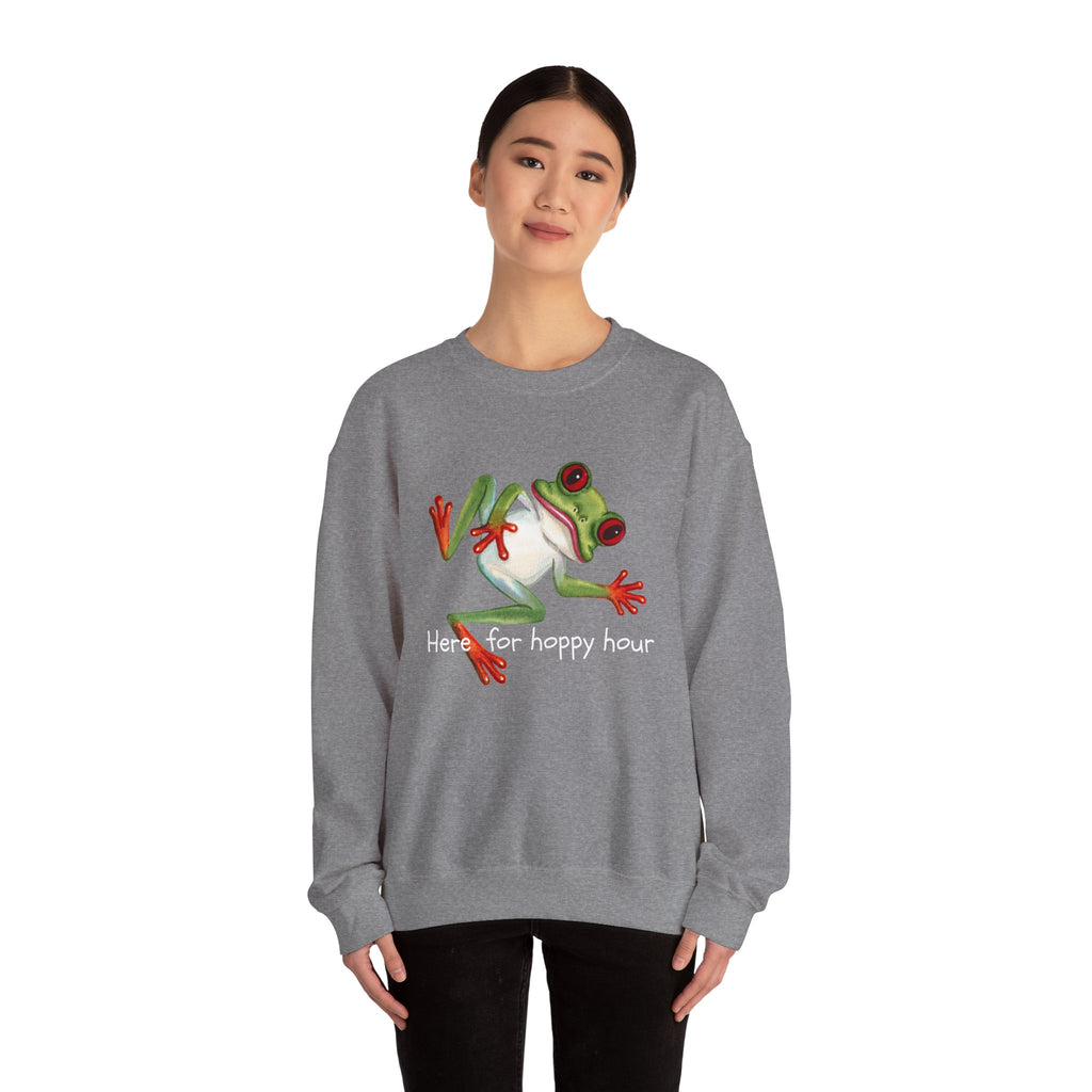 Frog 'Here for Hoppy Hour' Crewneck Sweatshirt