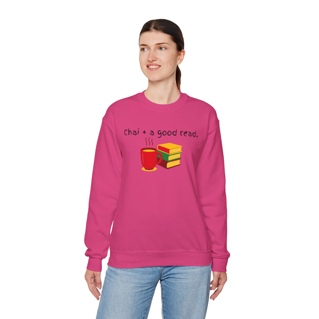 Cozy Reading Sweatshirt — "Chai + a Good Read" Crewneck