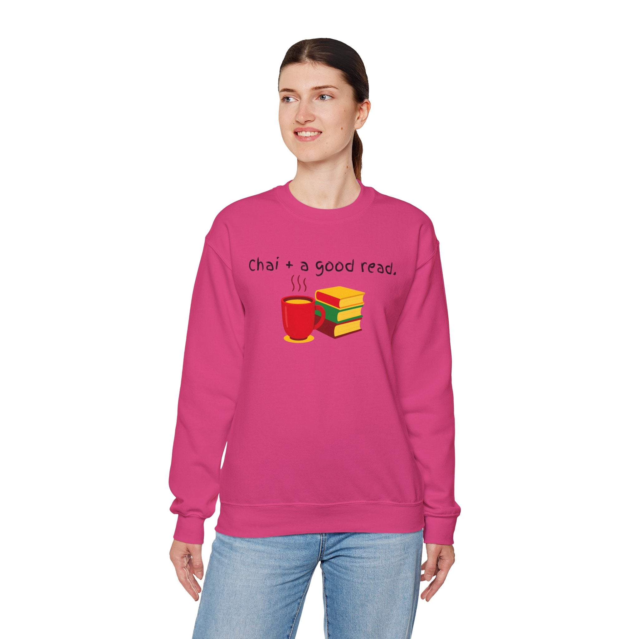 Cozy Reading Sweatshirt — "Chai + a Good Read" Crewneck