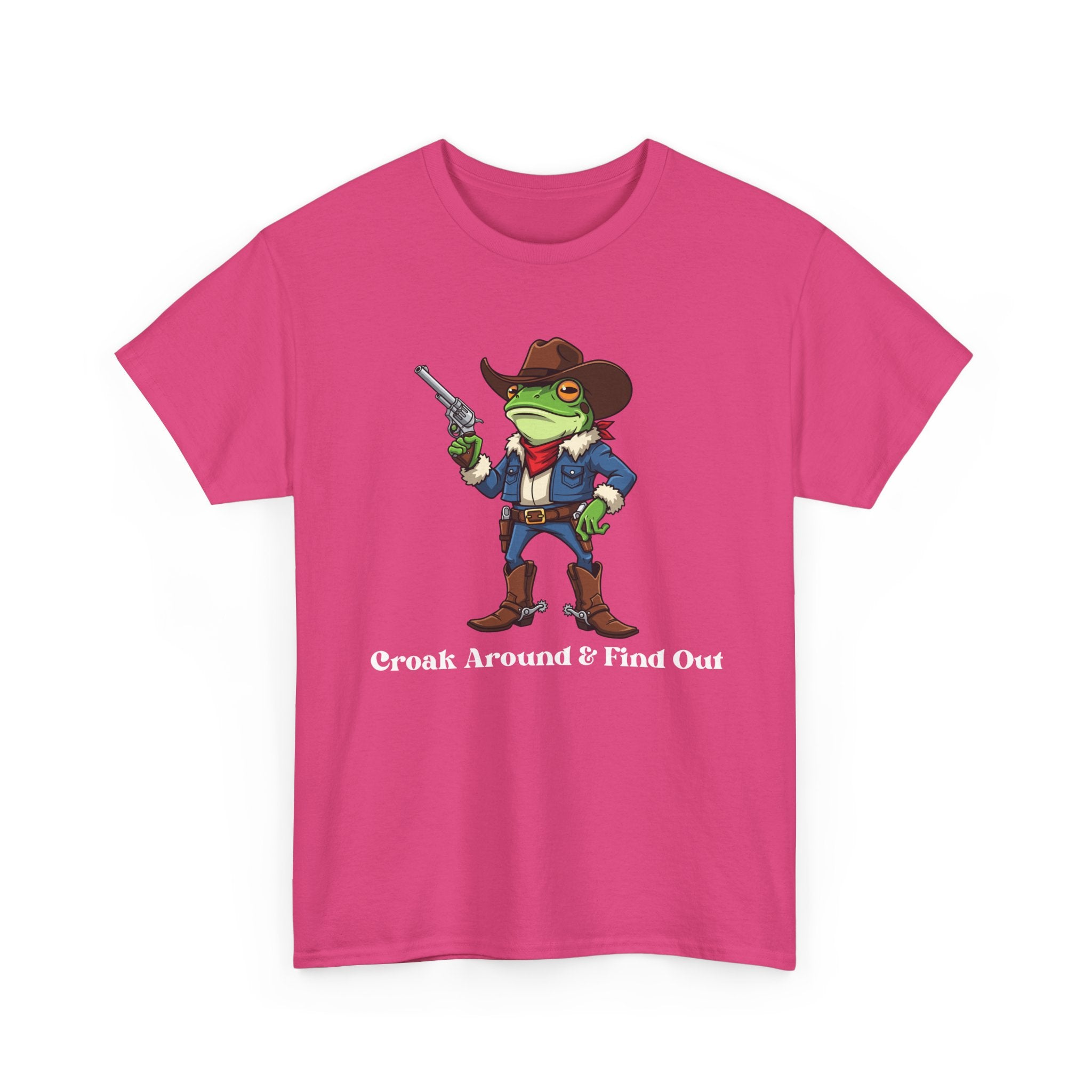 Cowboy Frog T-Shirt - "Croak Around & Find Out" Funny Western Graphic Tee