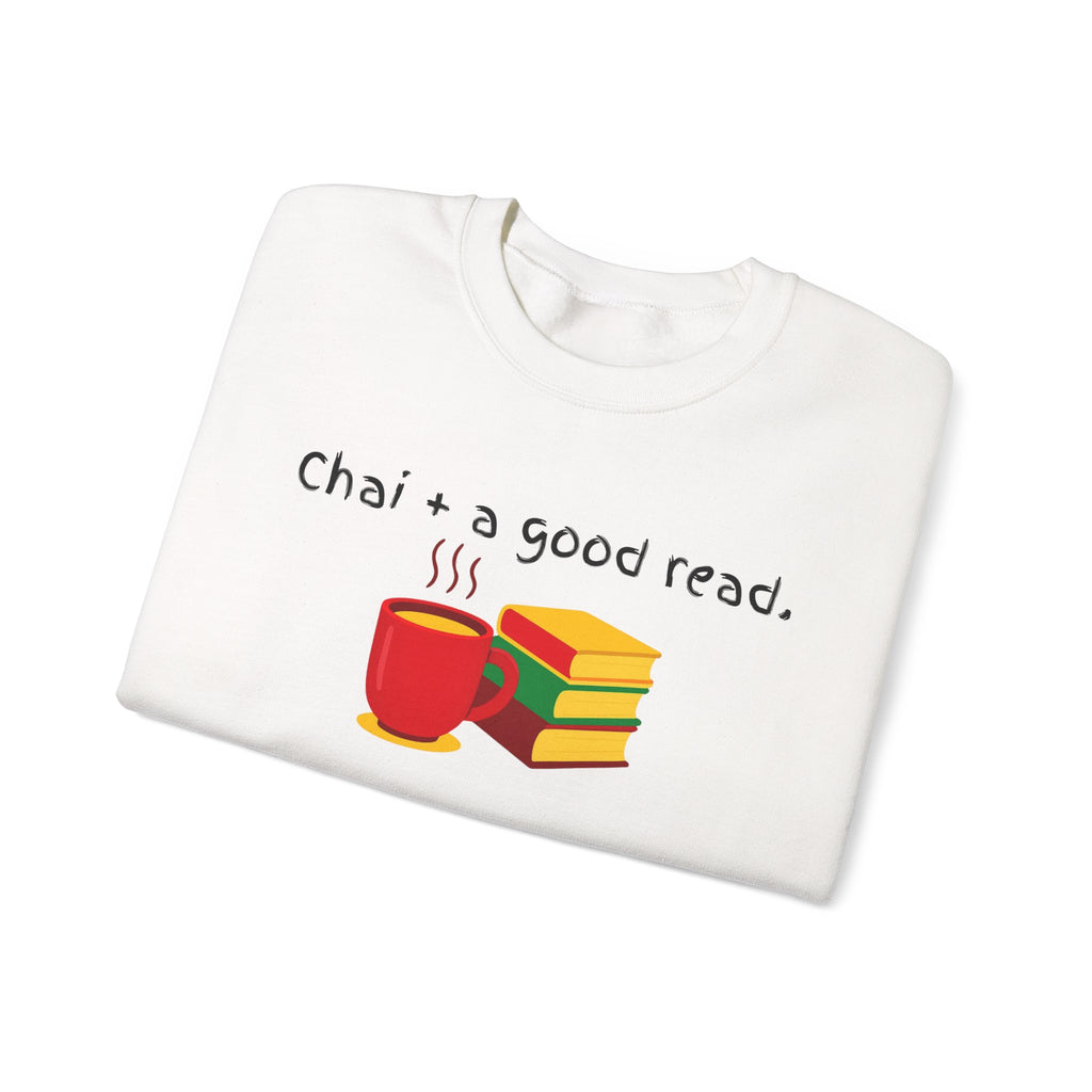 Cozy Reading Sweatshirt — "Chai + a Good Read" Crewneck