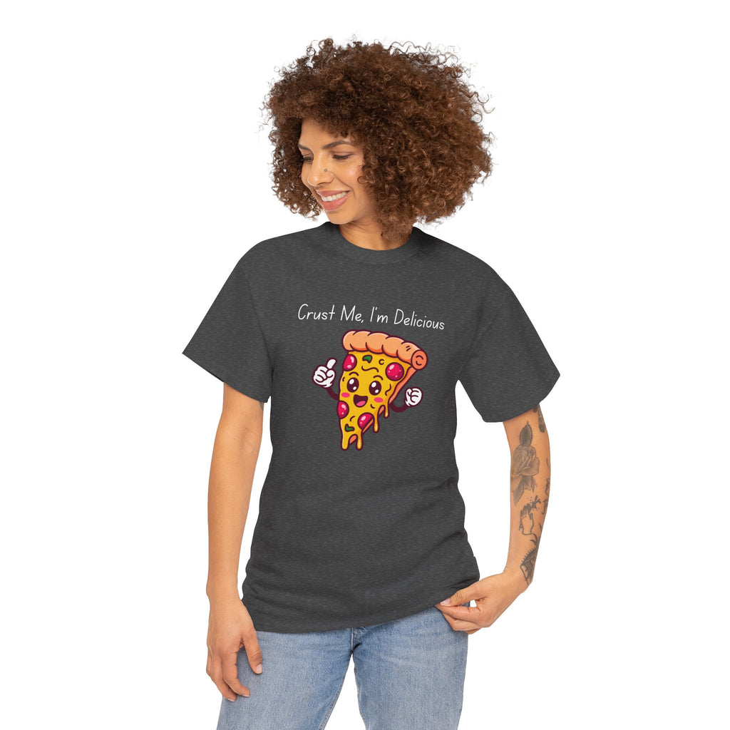 Pizza Slice Tee — "Crust Me, I'm Delicious" Funny Pizza Graphic Shirt