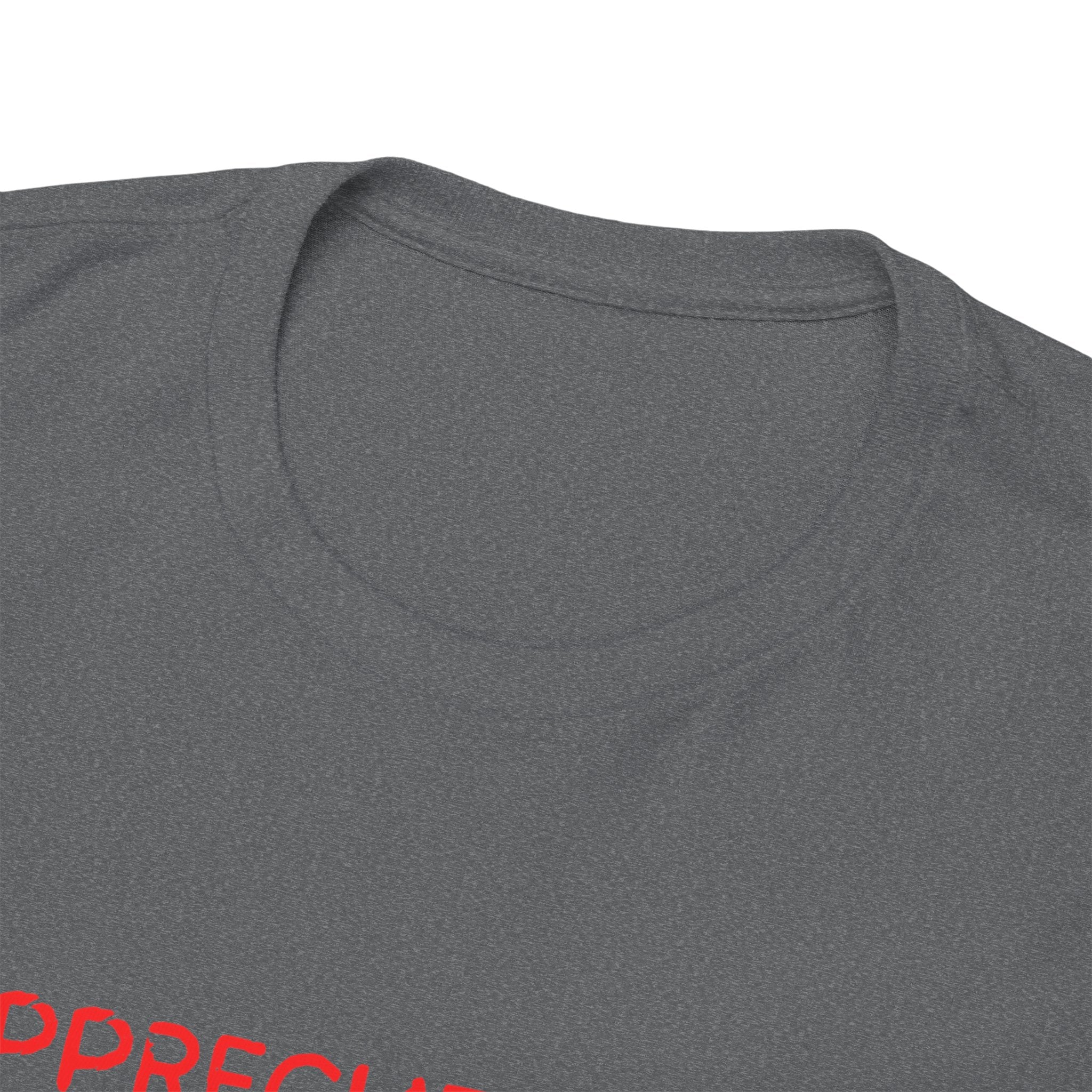Appreciate You Tee – Minimalist Red Text Graphic T‑Shirt