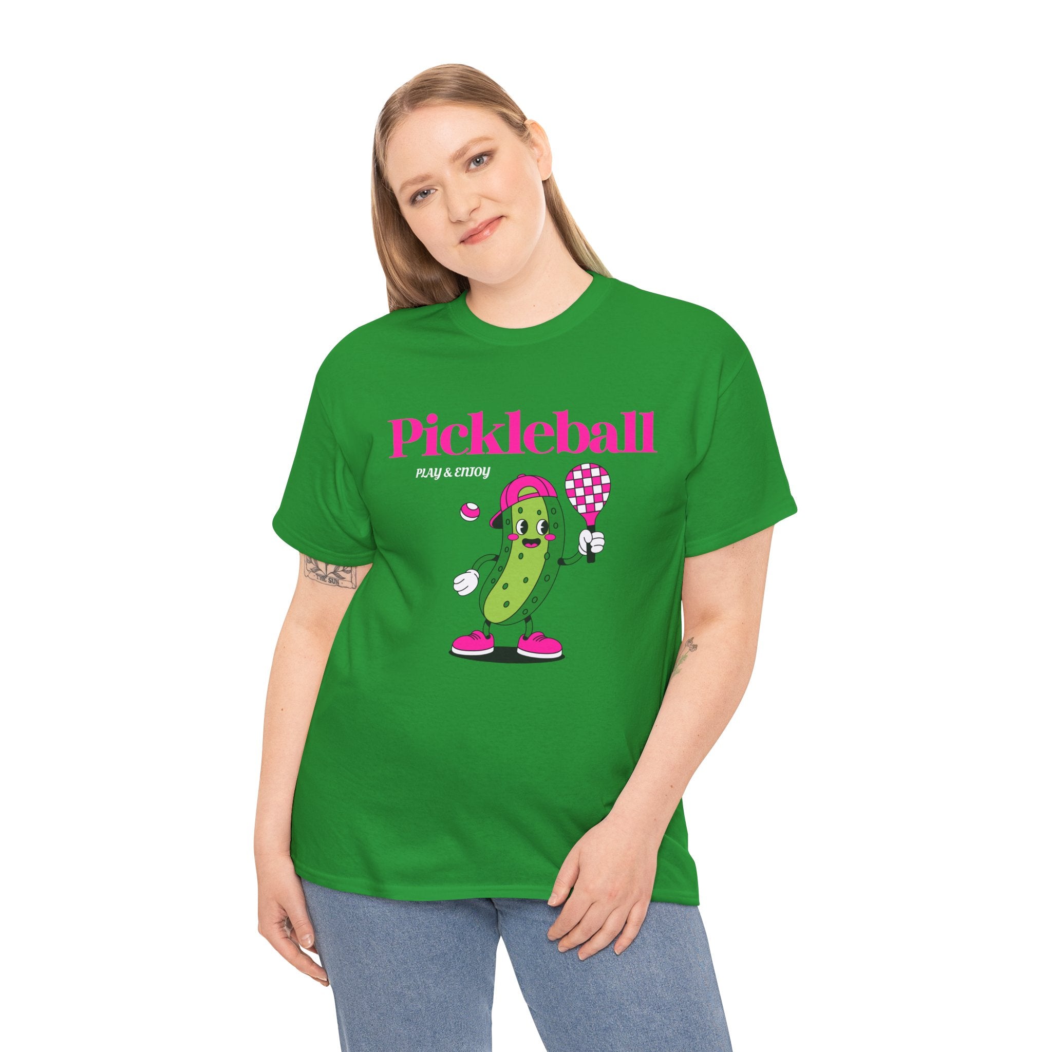 Pickleball Pickle Mascot Tee — Play & Enjoy Graphic T-Shirt